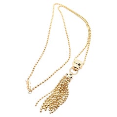 Panthere De Cartier Panther Diamond Tsavorite Yellow Gold Necklace