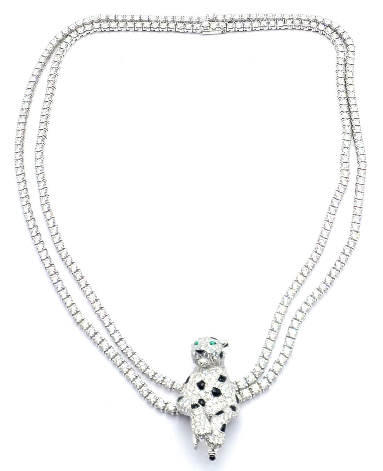 Collana Panthere de Cartier Panther Multi-Wear Paved Diamond Onyx in oro bianco in vendita 7