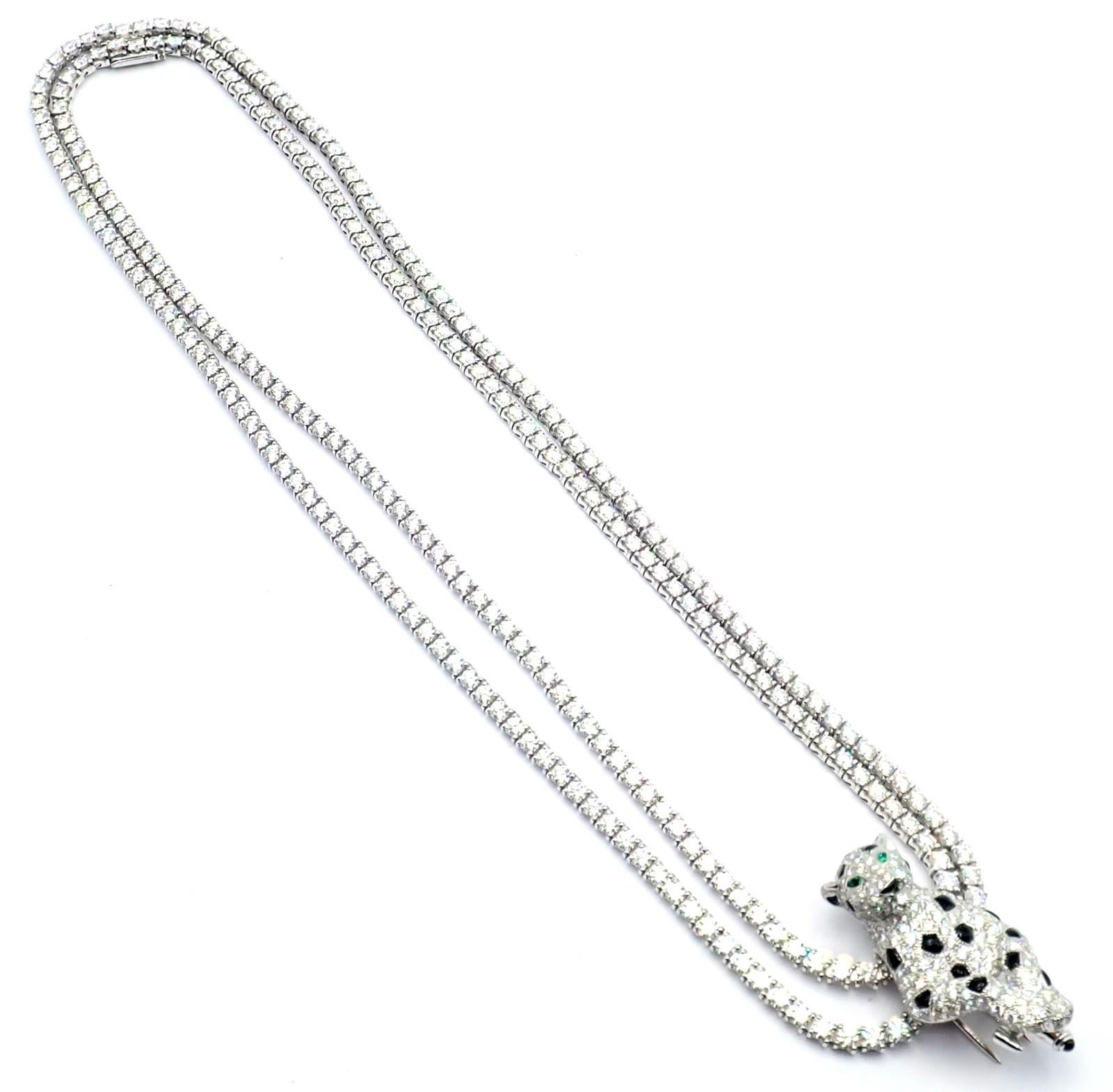 Collana Panthere de Cartier Panther Multi-Wear Paved Diamond Onyx in oro bianco in vendita 8