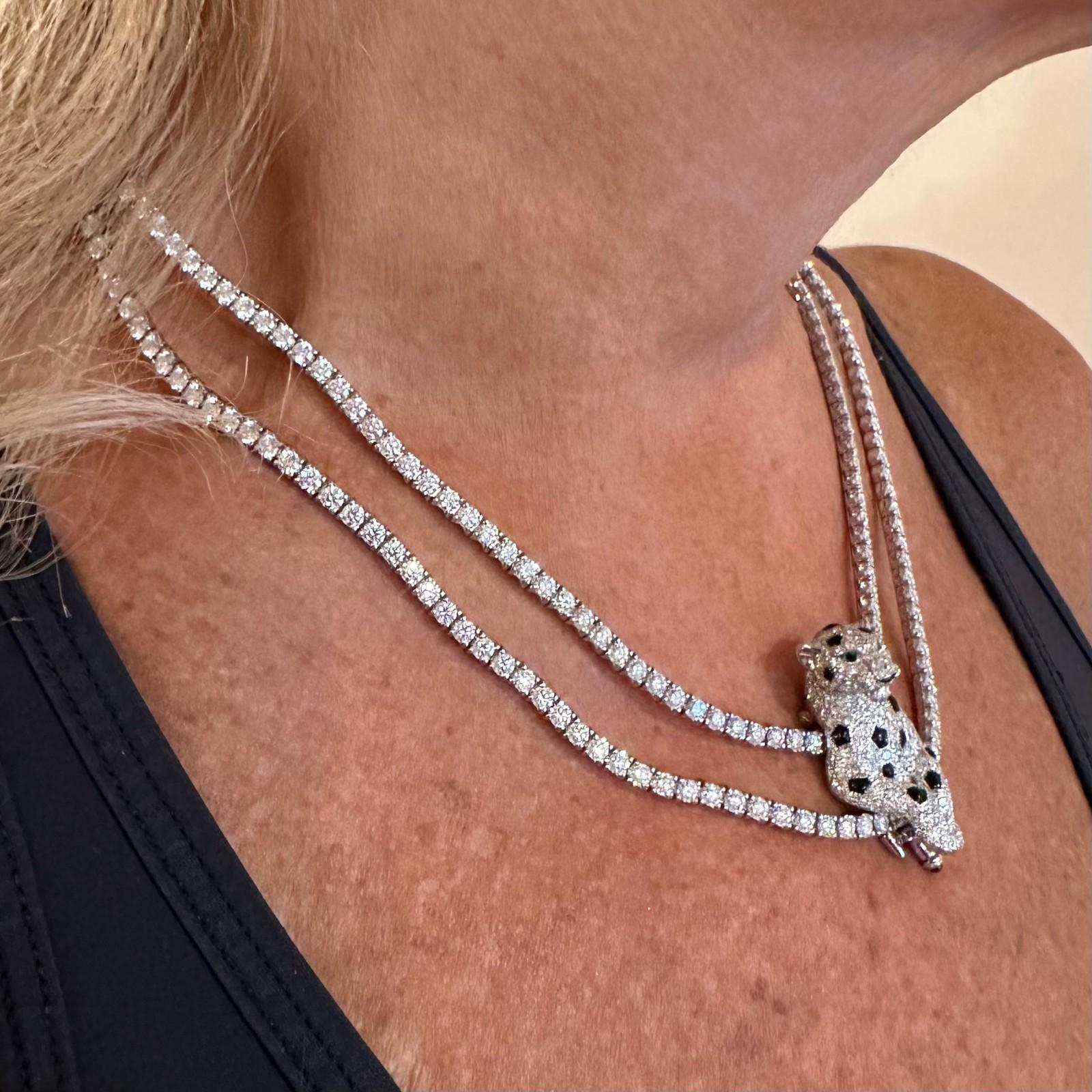Collana Panthere de Cartier Panther Multi-Wear Paved Diamond Onyx in oro bianco in vendita 13