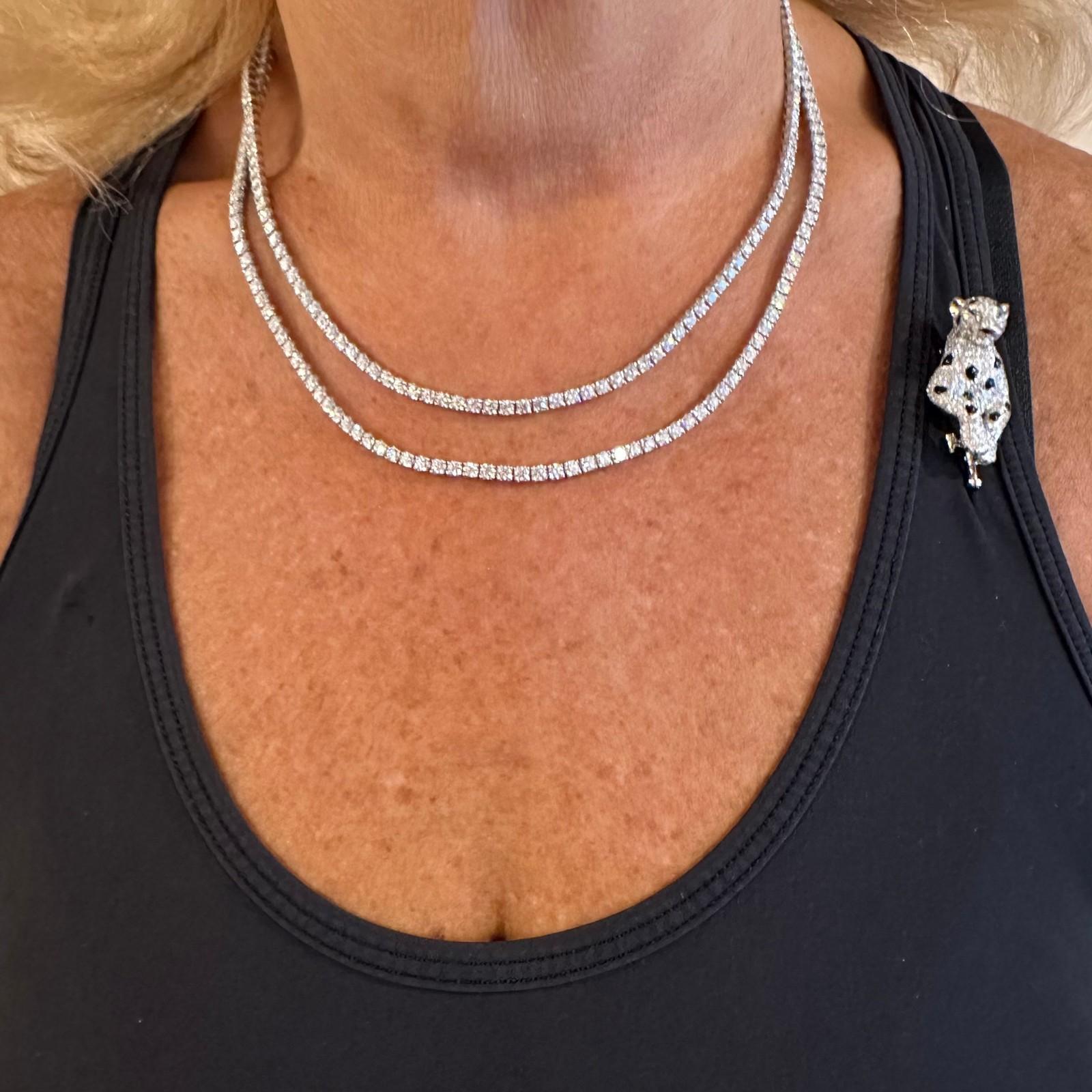Collana Panthere de Cartier Panther Multi-Wear Paved Diamond Onyx in oro bianco in vendita 14