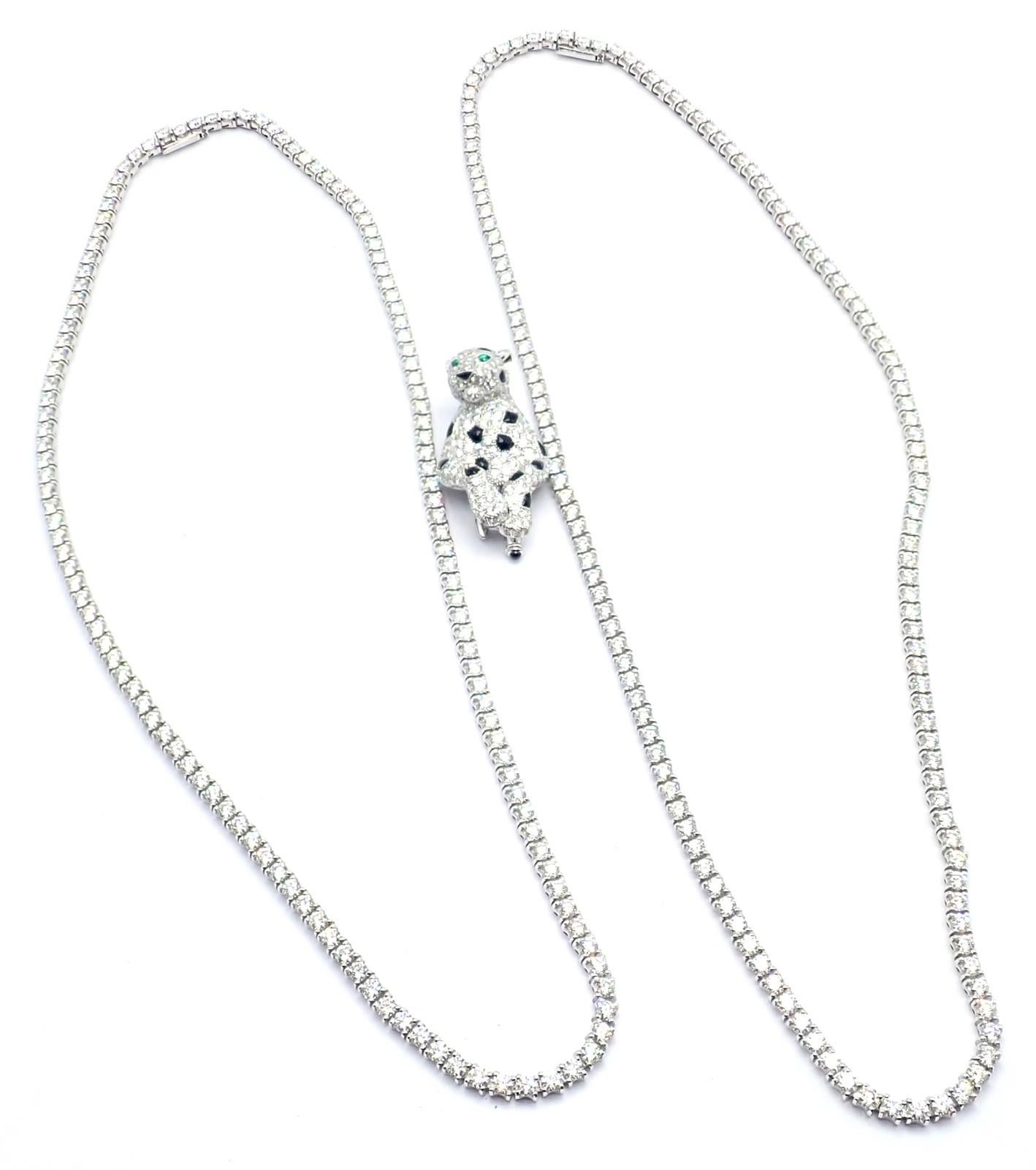 Collana Panthere de Cartier Panther Multi-Wear Paved Diamond Onyx in oro bianco in vendita 1
