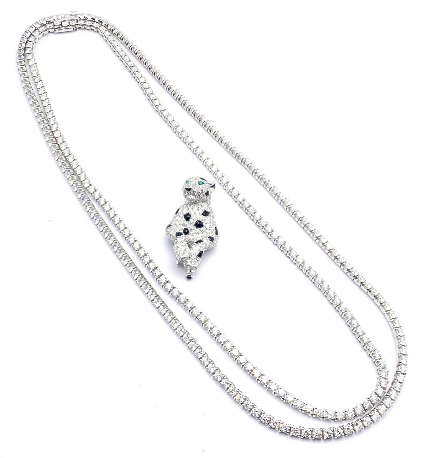 Collana Panthere de Cartier Panther Multi-Wear Paved Diamond Onyx in oro bianco in vendita 2