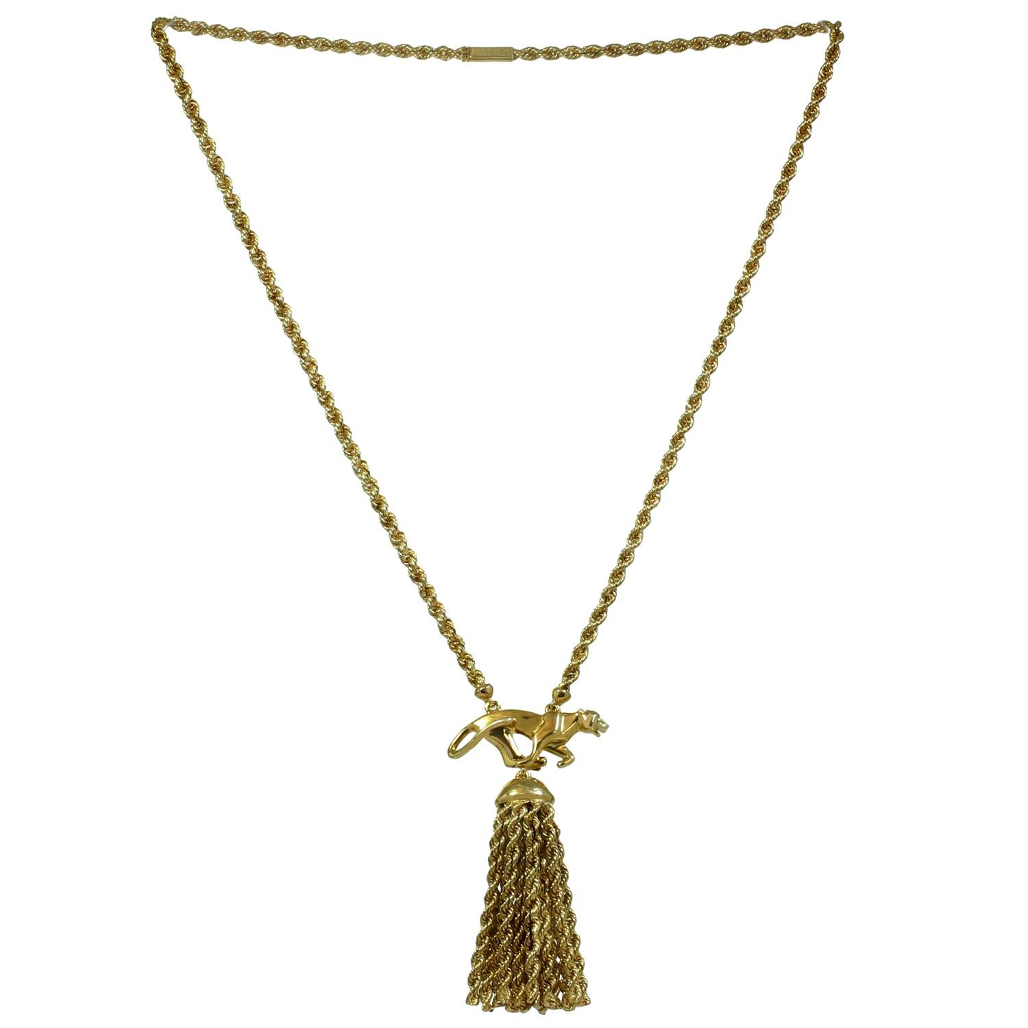 cartier panthere tassel necklace