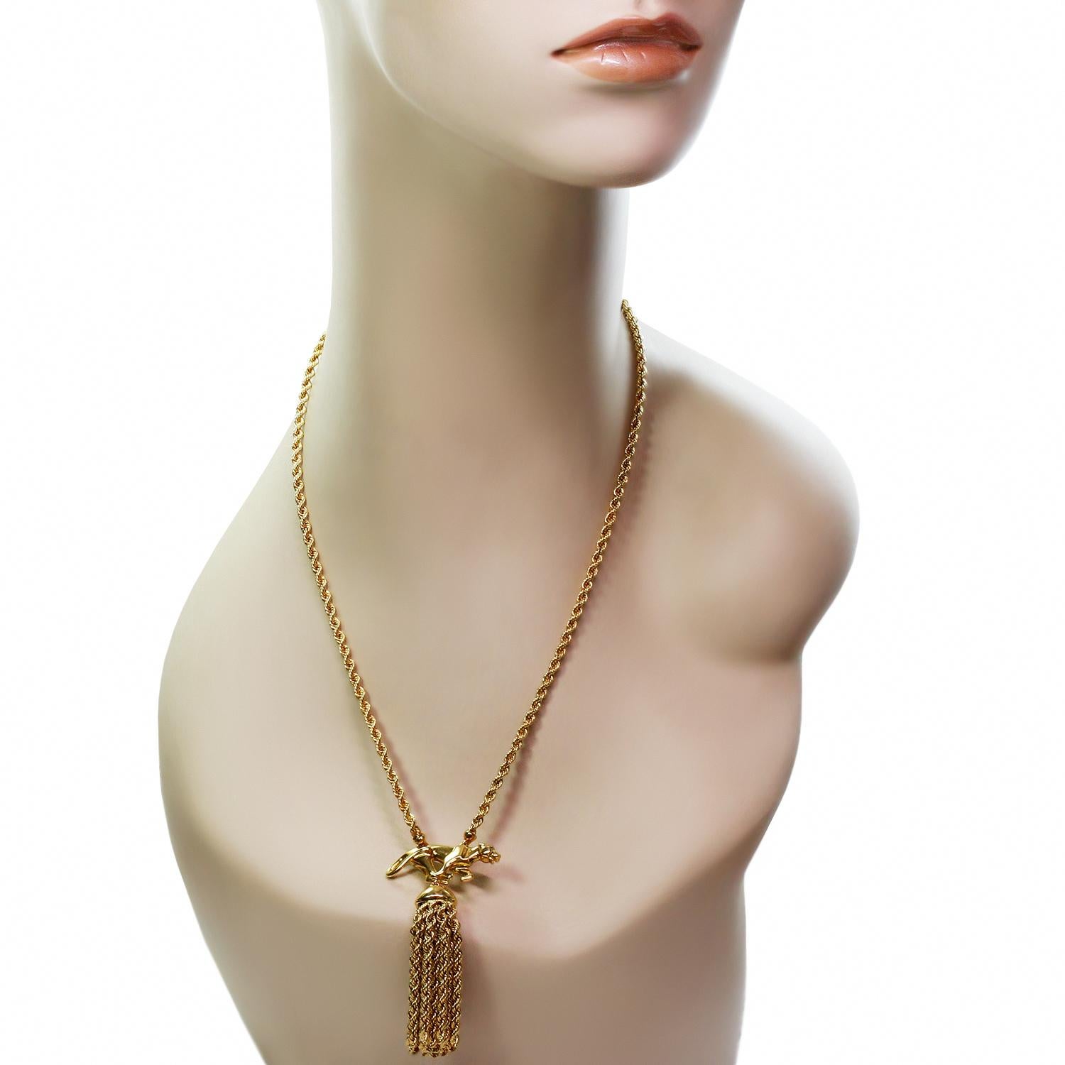 cartier panther tassel necklace