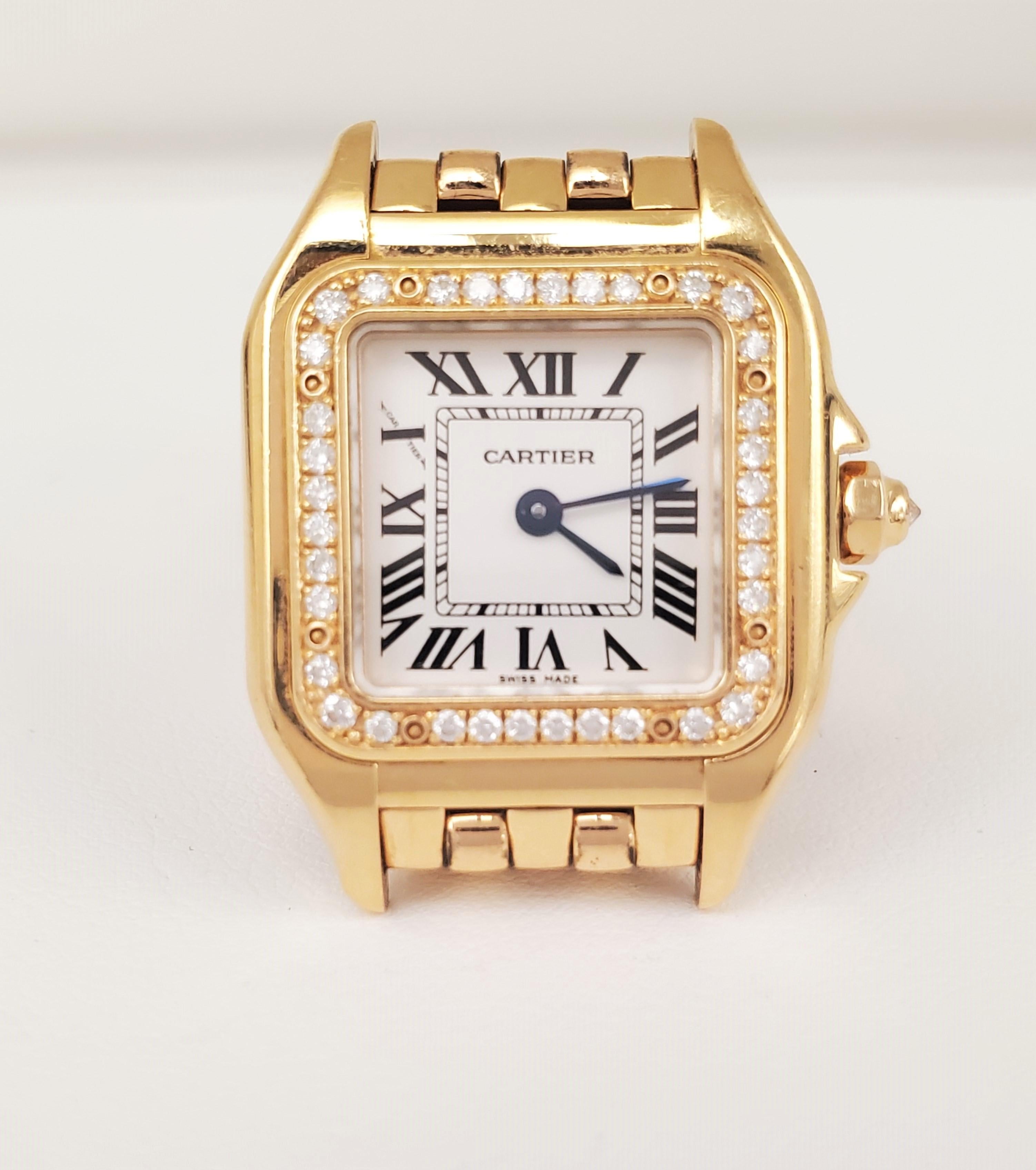 Women's or Men's Panthere de Cartier Pink Gold and Diamond Ladies Watch