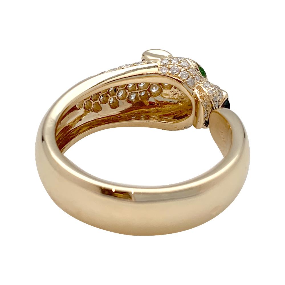 Women's or Men's Panthère de Cartier Ring, Emeralds, Onyx and Diamonds