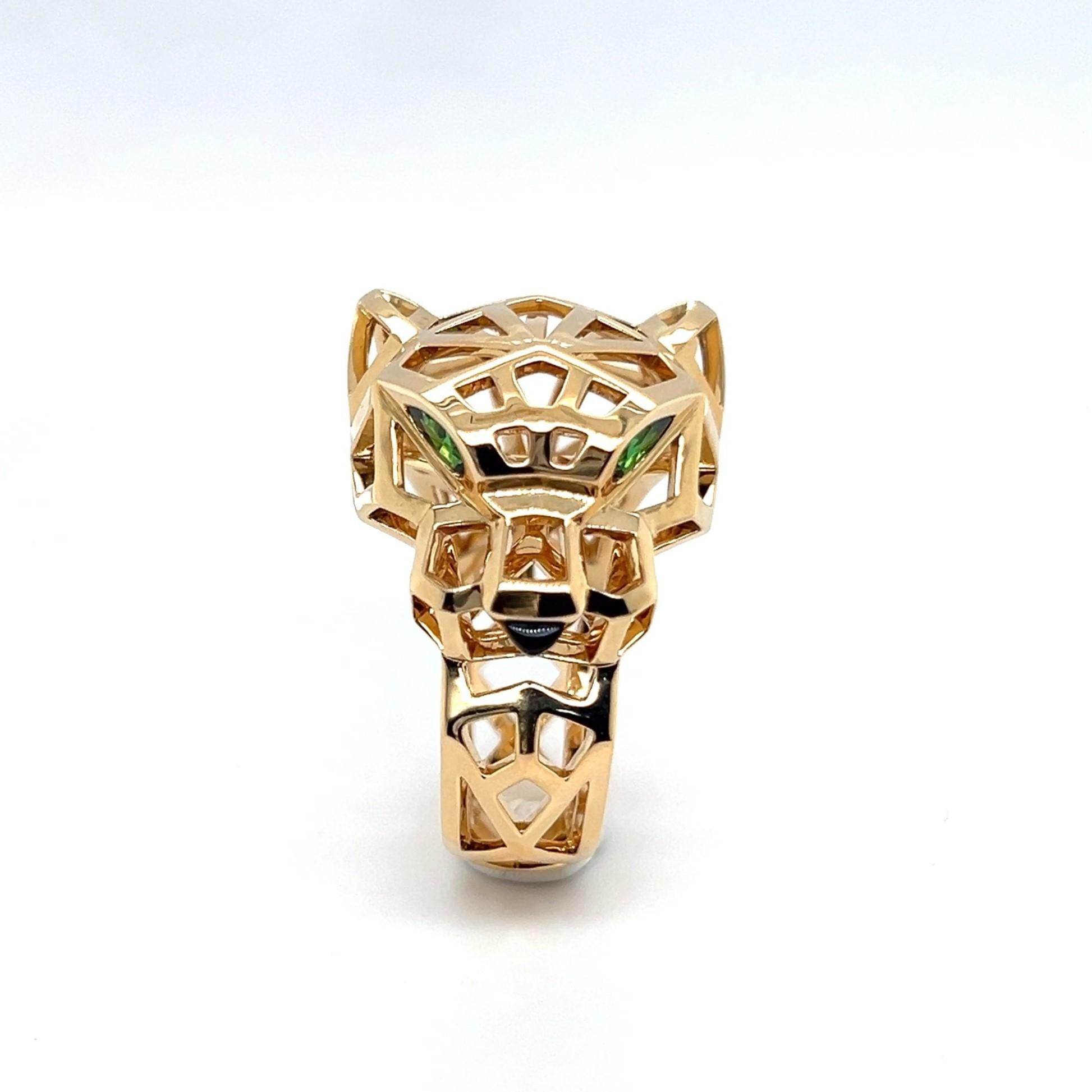 Panthère de Cartier Ring in 18 Karat Yellow Gold with Tsavorite & Onyx 4