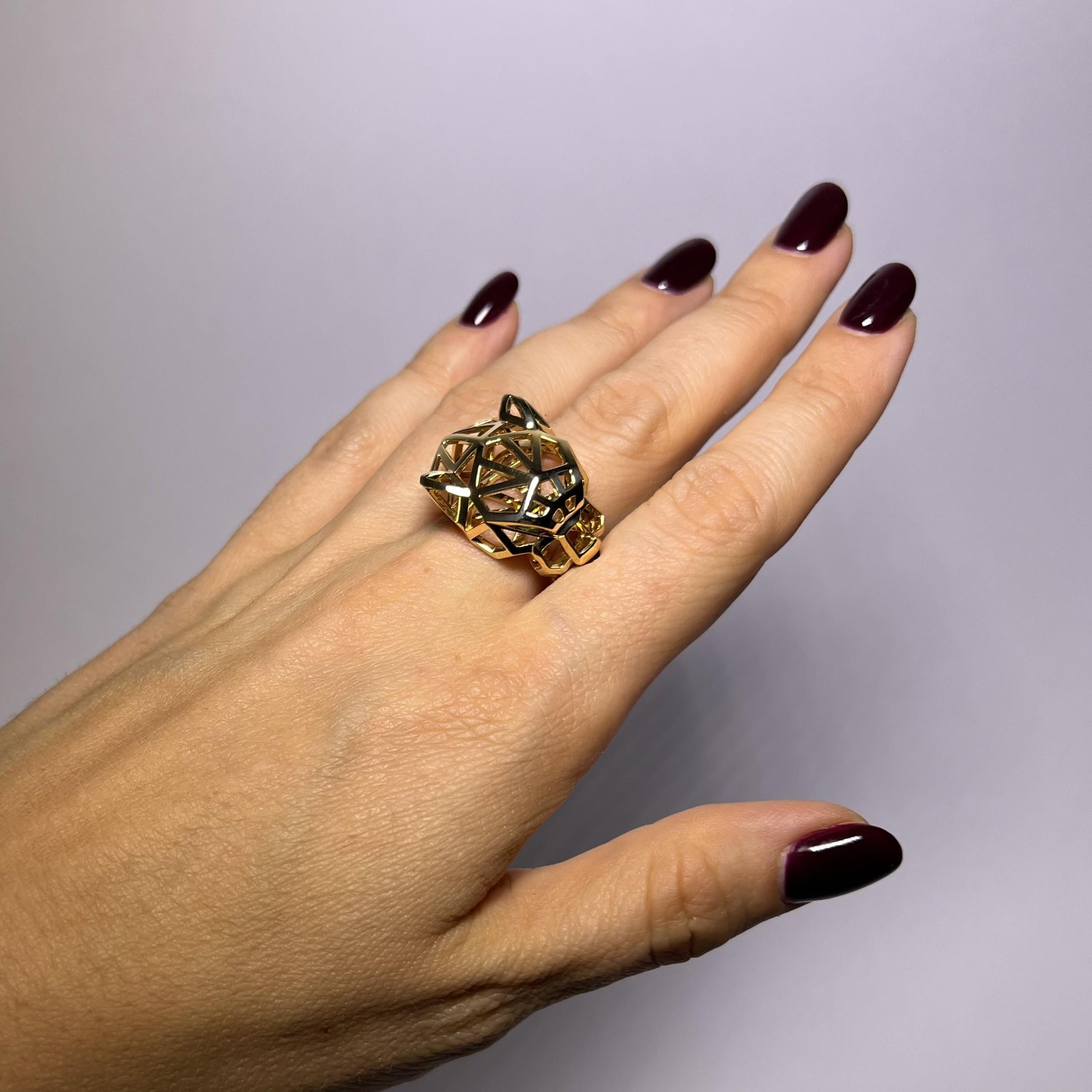 Panthère de Cartier Ring in 18 Karat Yellow Gold with Tsavorite & Onyx 1
