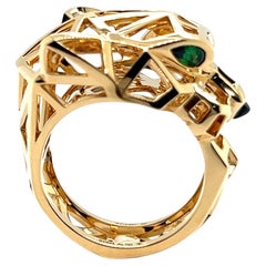 Panthère de Cartier Ring in 18 Karat Yellow Gold with Tsavorite & Onyx