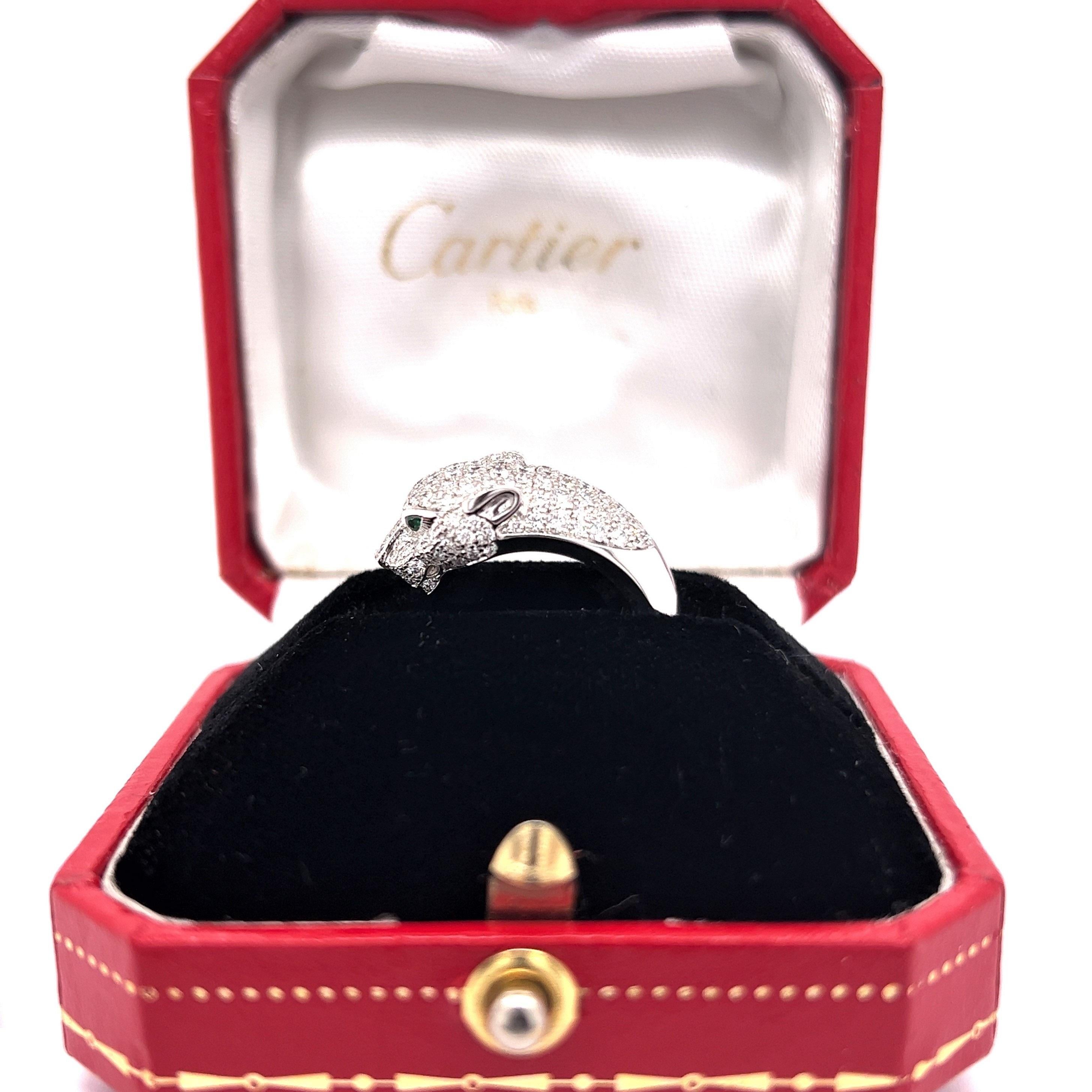 Panthère De Cartier Ring in White Gold In Excellent Condition For Sale In Lucerne, CH