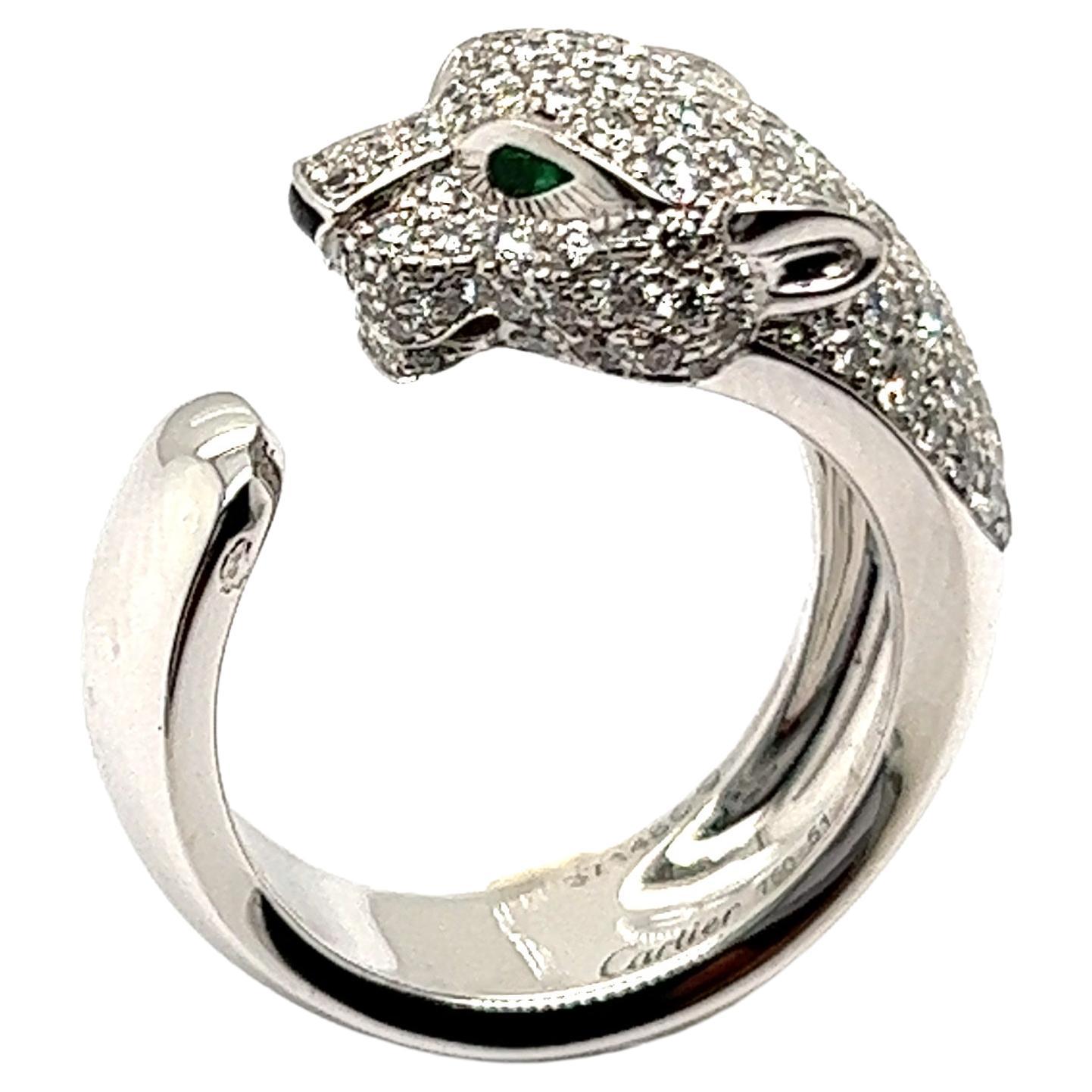 Panthère De Cartier Ring in White Gold For Sale
