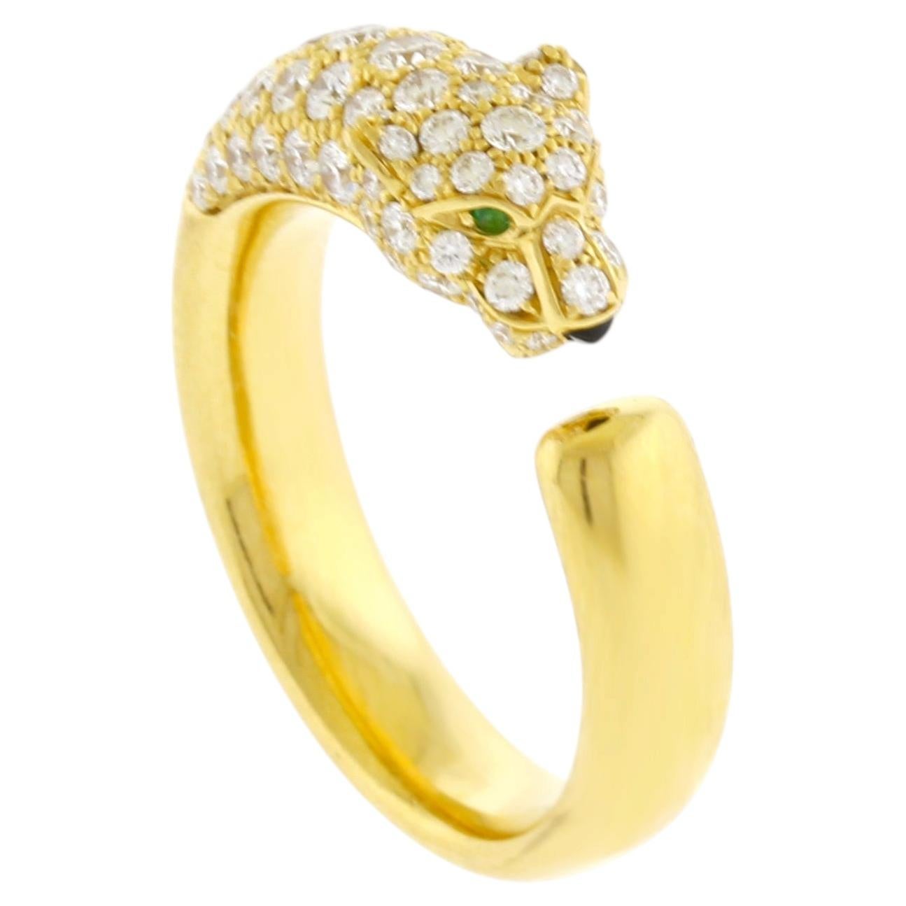 Cartier Panthère Half-Pavé Ring in 18K Gold with 0.68ct Diamonds