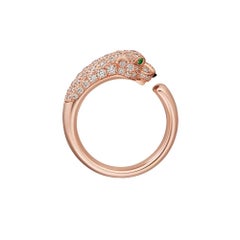 Panthère de Cartier Ring with Diamonds, Emeralds & Onyx - 18K Rose Gold