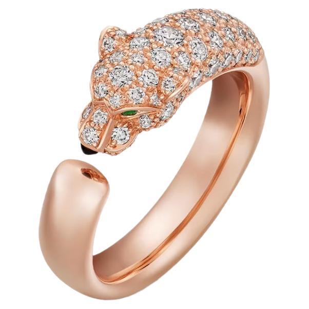 Panthère de Cartier Ring mit Diamanten, Smaragden und Onyx - 18K Rose Gold