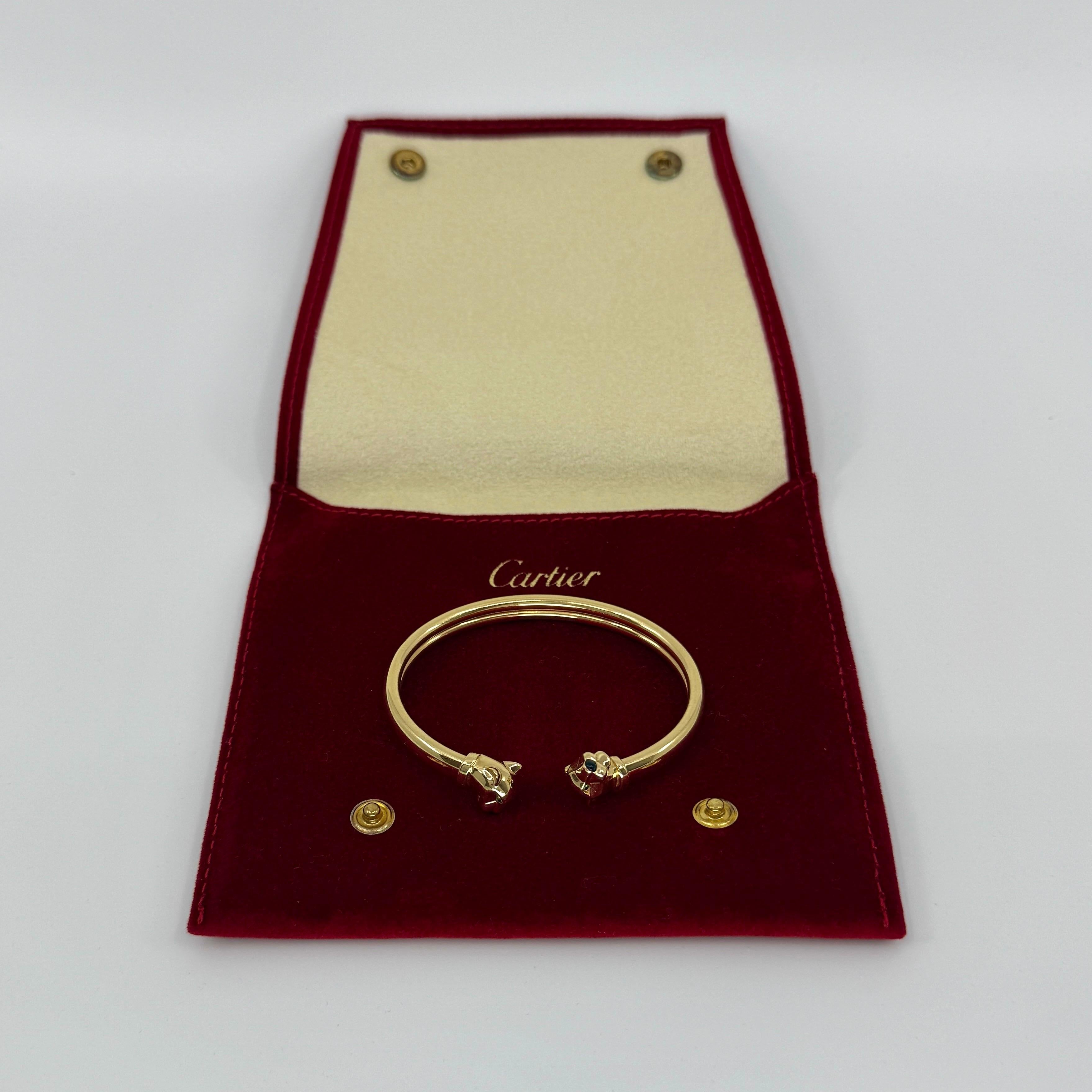 Panthere De Cartier Granate tsavorita y ónice Pulsera brazalete de oro amarillo de 18k en venta 6