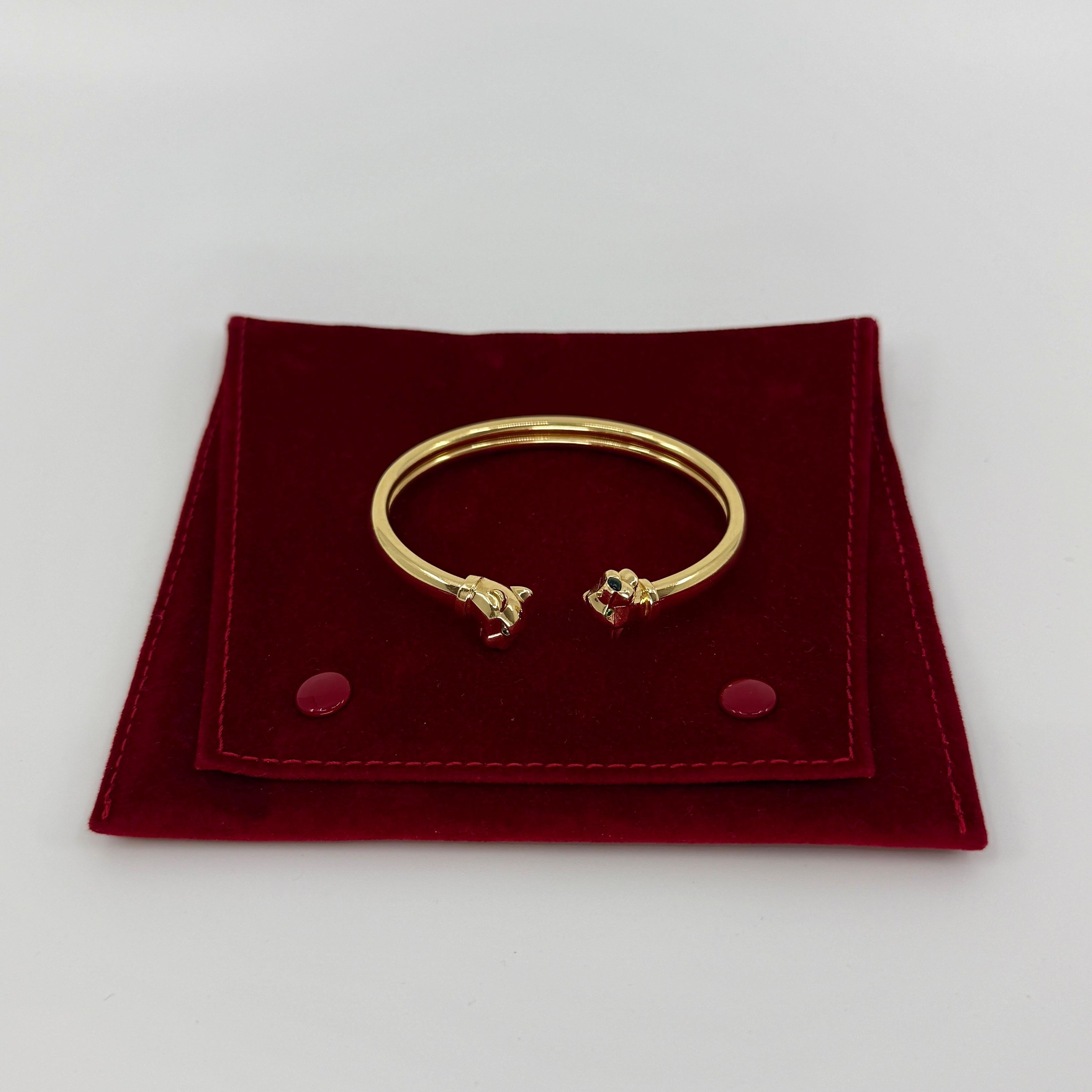 Panthere De Cartier Granate tsavorita y ónice Pulsera brazalete de oro amarillo de 18k en venta 7