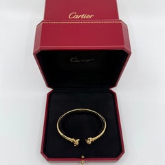Panthere De Cartier Tsavorite Garnet & Onyx 18k Yellow Gold Cuff Bangle Bracelet