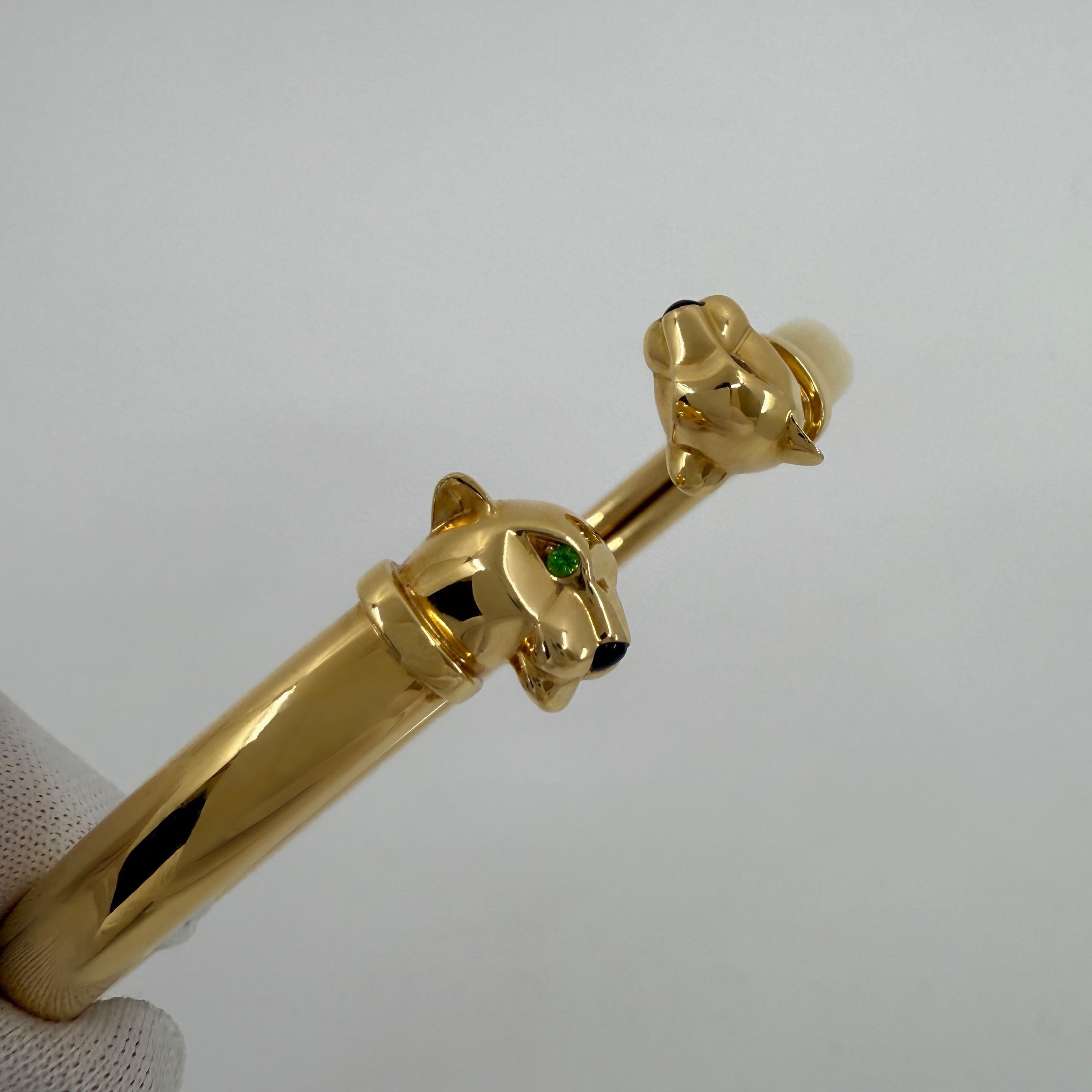 Panthere De Cartier Granate tsavorita y ónice Pulsera brazalete de oro amarillo de 18k en venta 2
