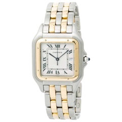 Panthere de Cartier Two Tone Men's Watch 18 Karat Yellow Gold and Steel