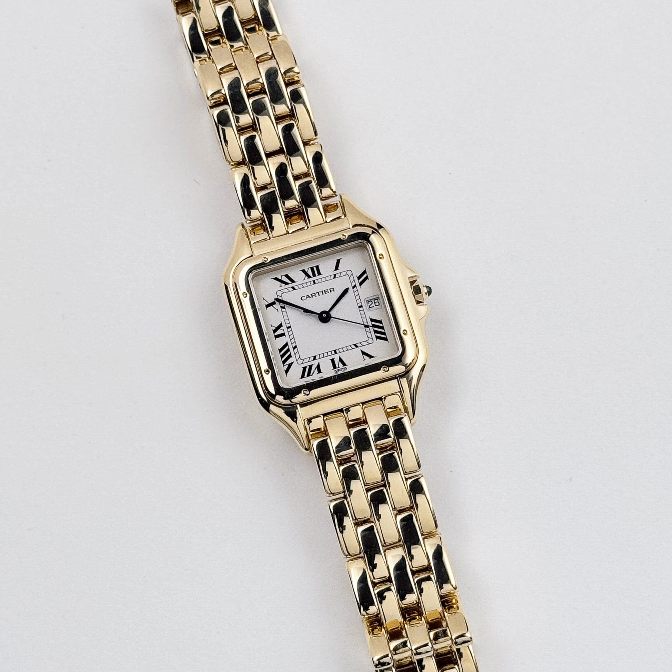 Panthère de Cartier W25014B9 'Ladies' Yellow Gold White Dial Quartz Excellent état - En vente à New York, NY