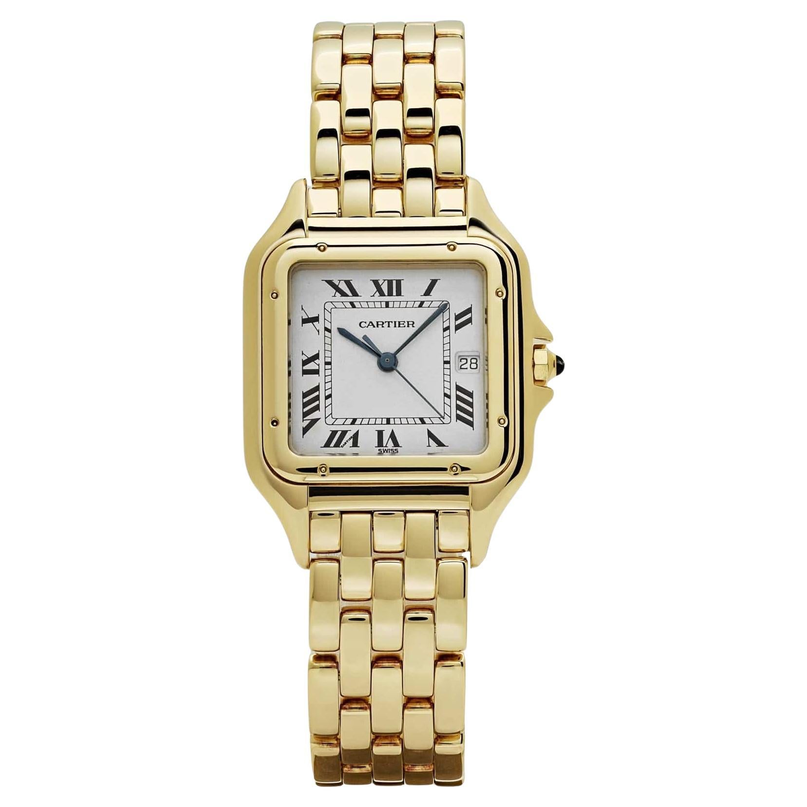 Panthère de Cartier W25014B9 'Damas' Oro Amarillo Esfera Blanca Cuarzo