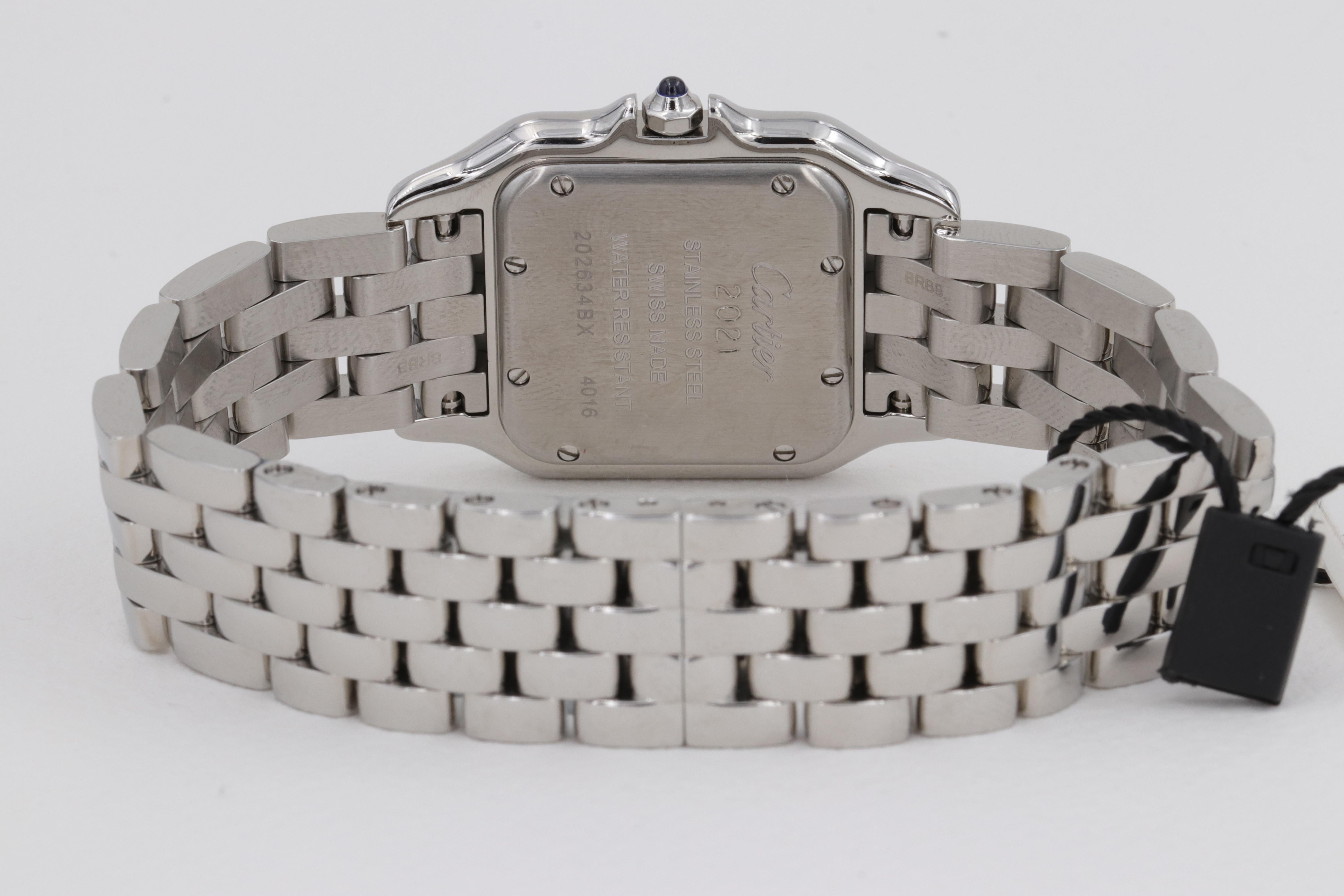 Women's or Men's Panthere De Cartier Watch Medium Quartz in Stainless - Like New Unworn 