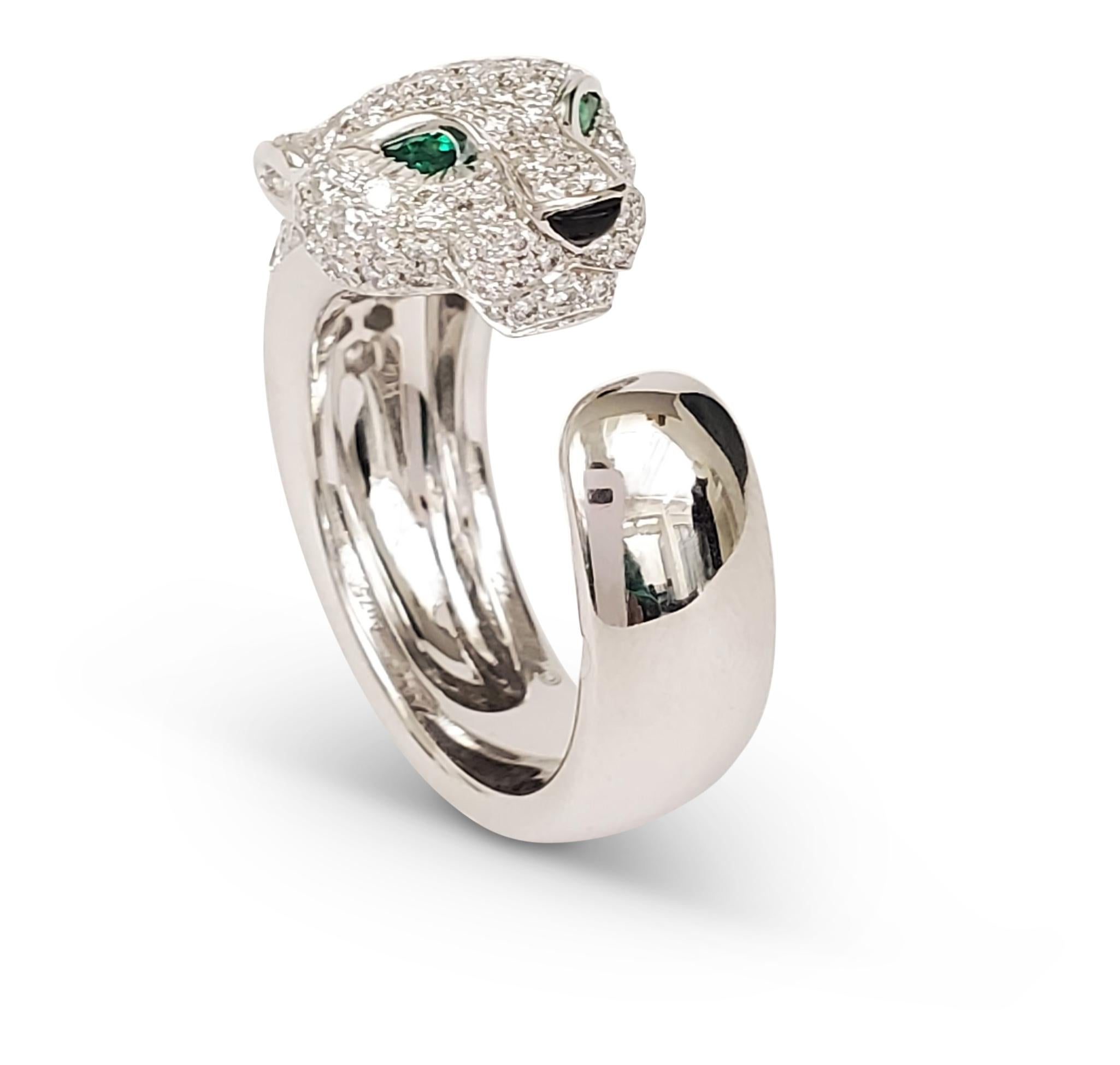 cartier panther ring white gold