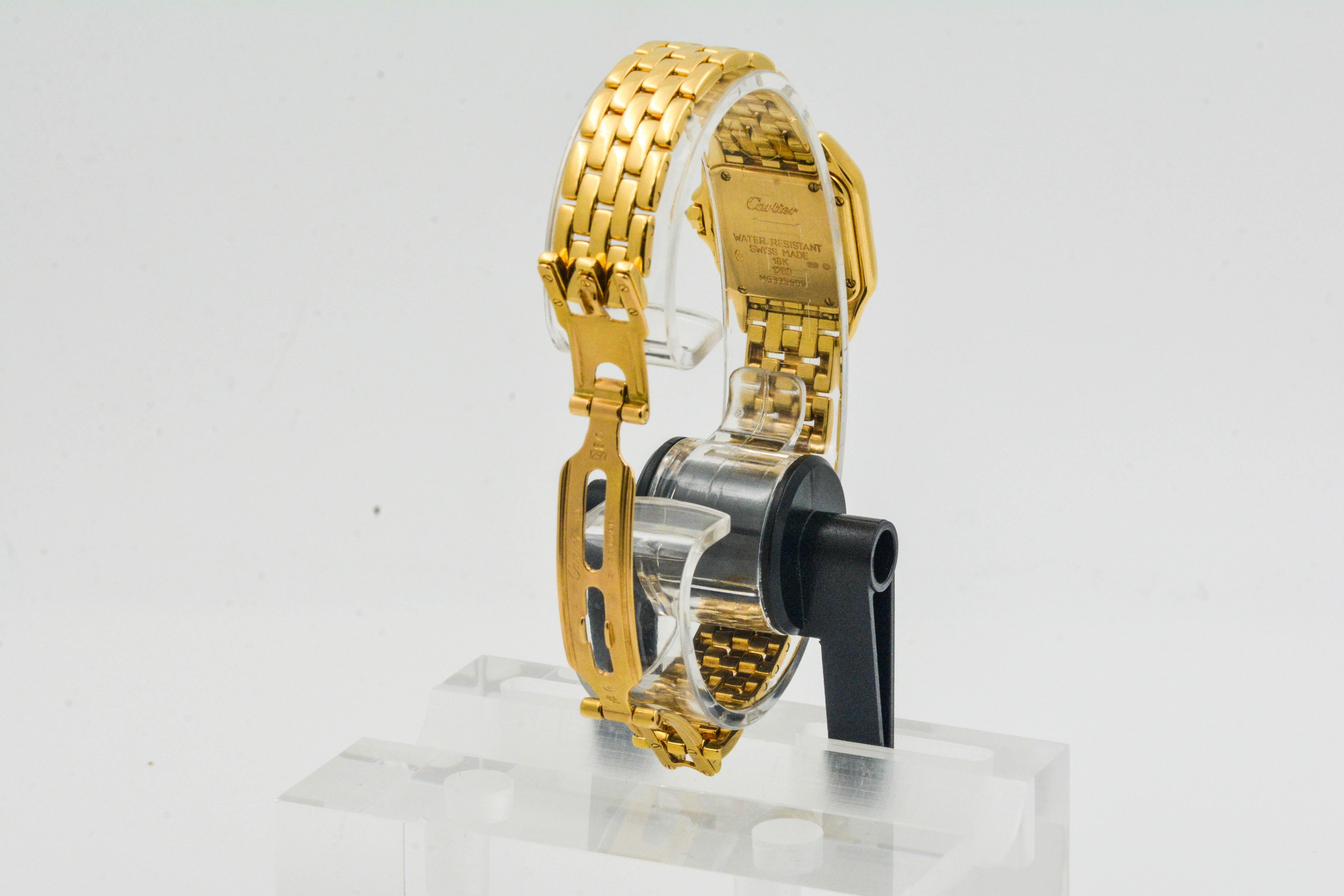 Modern Panthère de Cartier Yellow Gold Diamond Bezel Small Model Ladies Watch