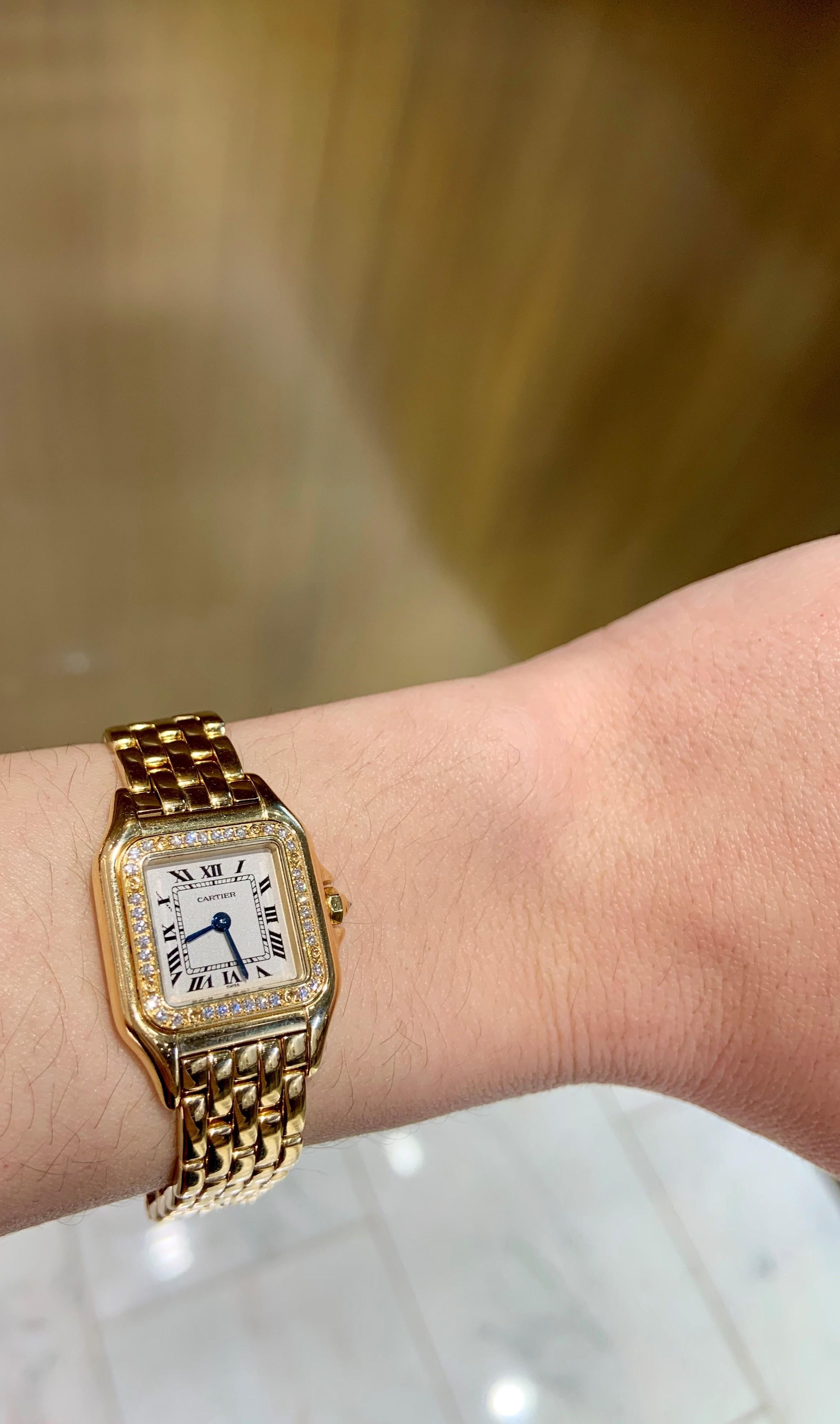 Women's Panthère de Cartier Yellow Gold Diamond Bezel Small Model Ladies Watch