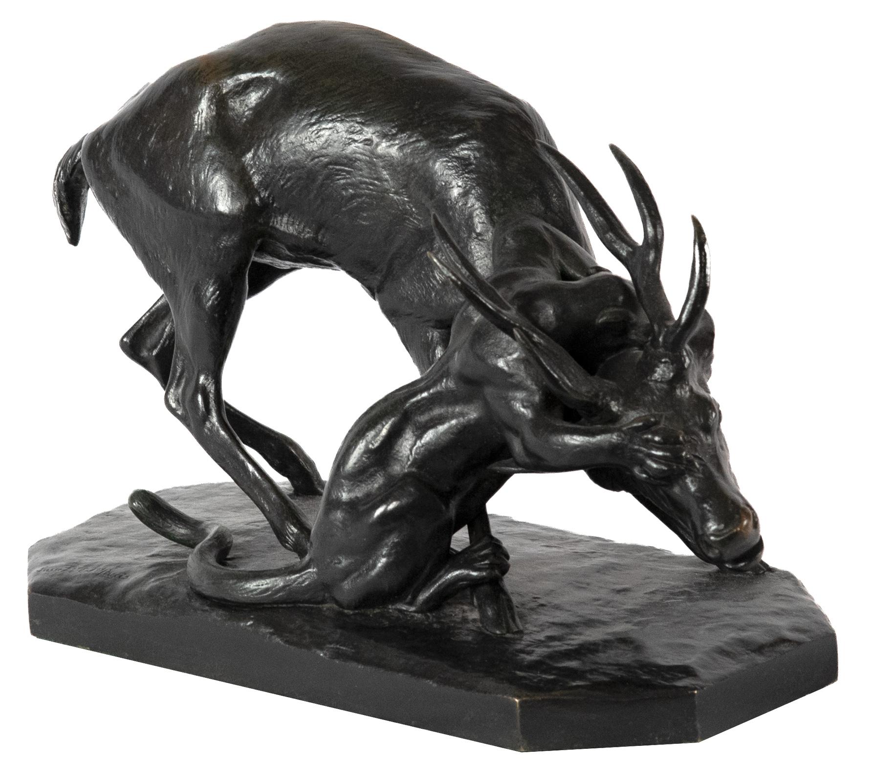 Panthère Saisissant Un Cerf by Antoine-Louis Barye In Good Condition For Sale In Salt Lake City, UT