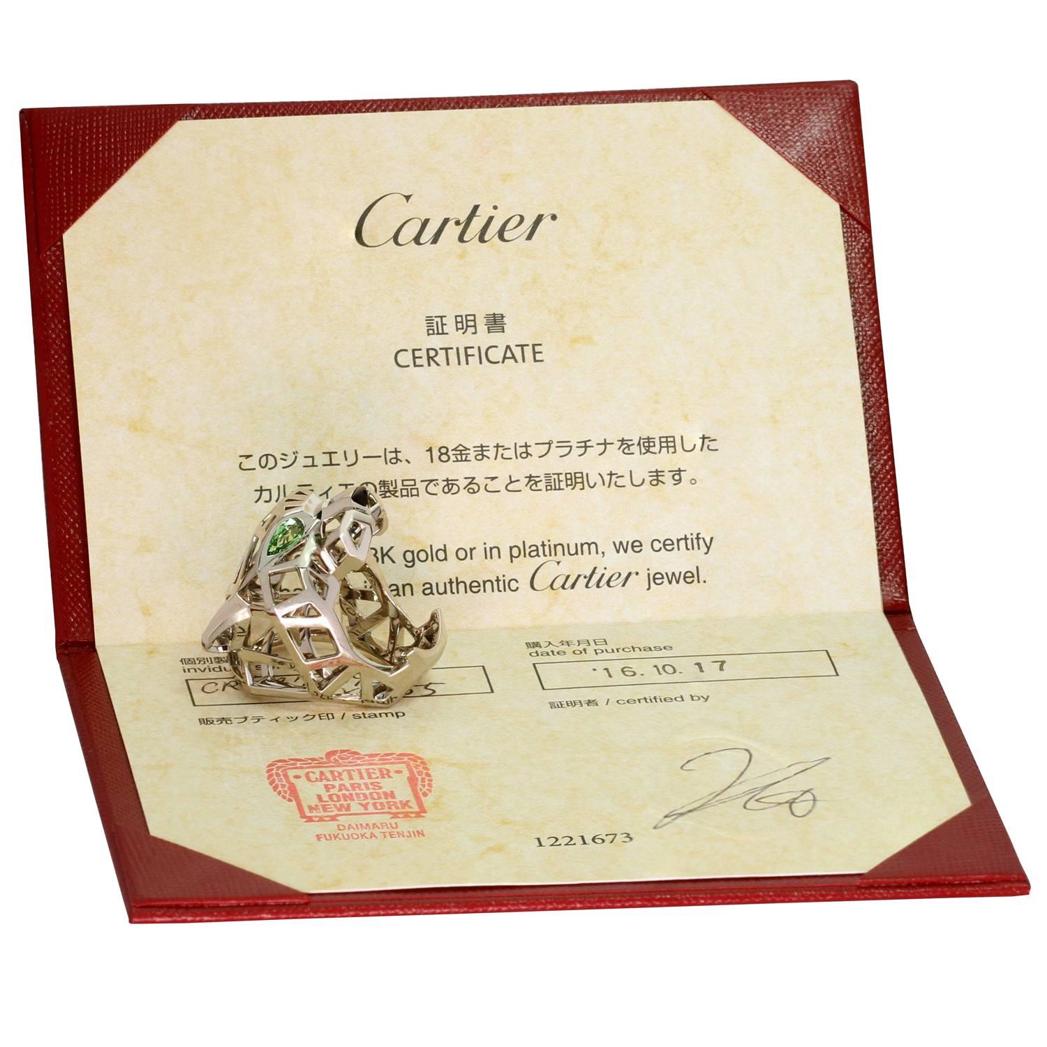 cartier panther ring white gold