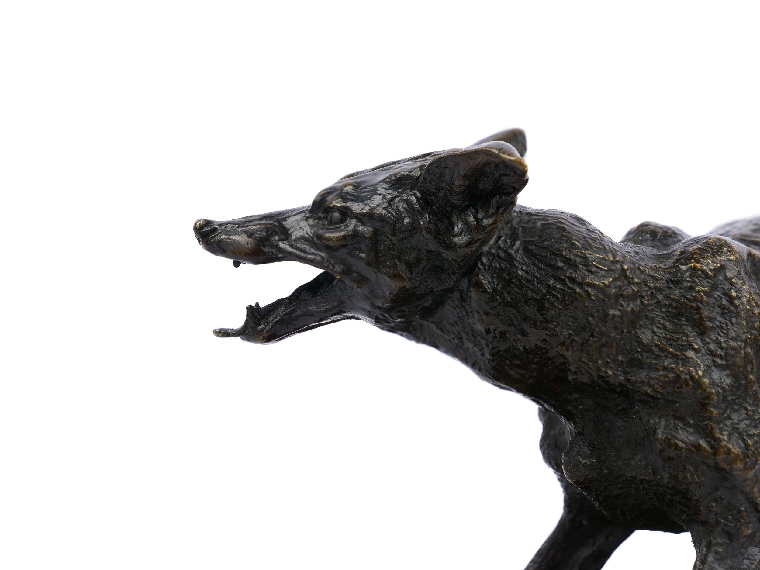 “Panting Fox” ‘1847’ Atelier Bronze Sculpture by Pierre Jules Mene 5