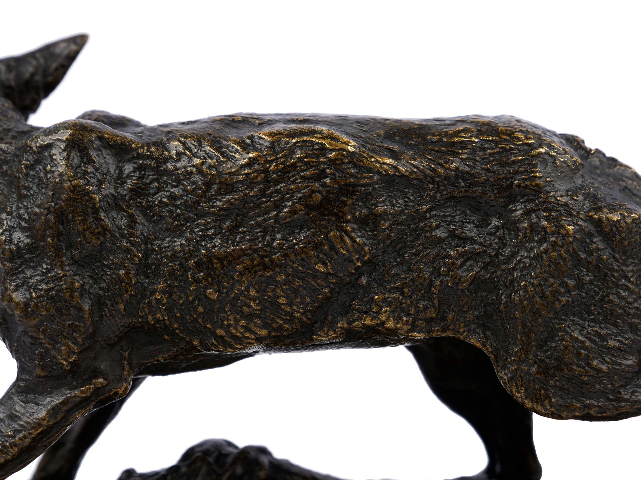“Panting Fox” ‘1847’ Atelier Bronze Sculpture by Pierre Jules Mene 6