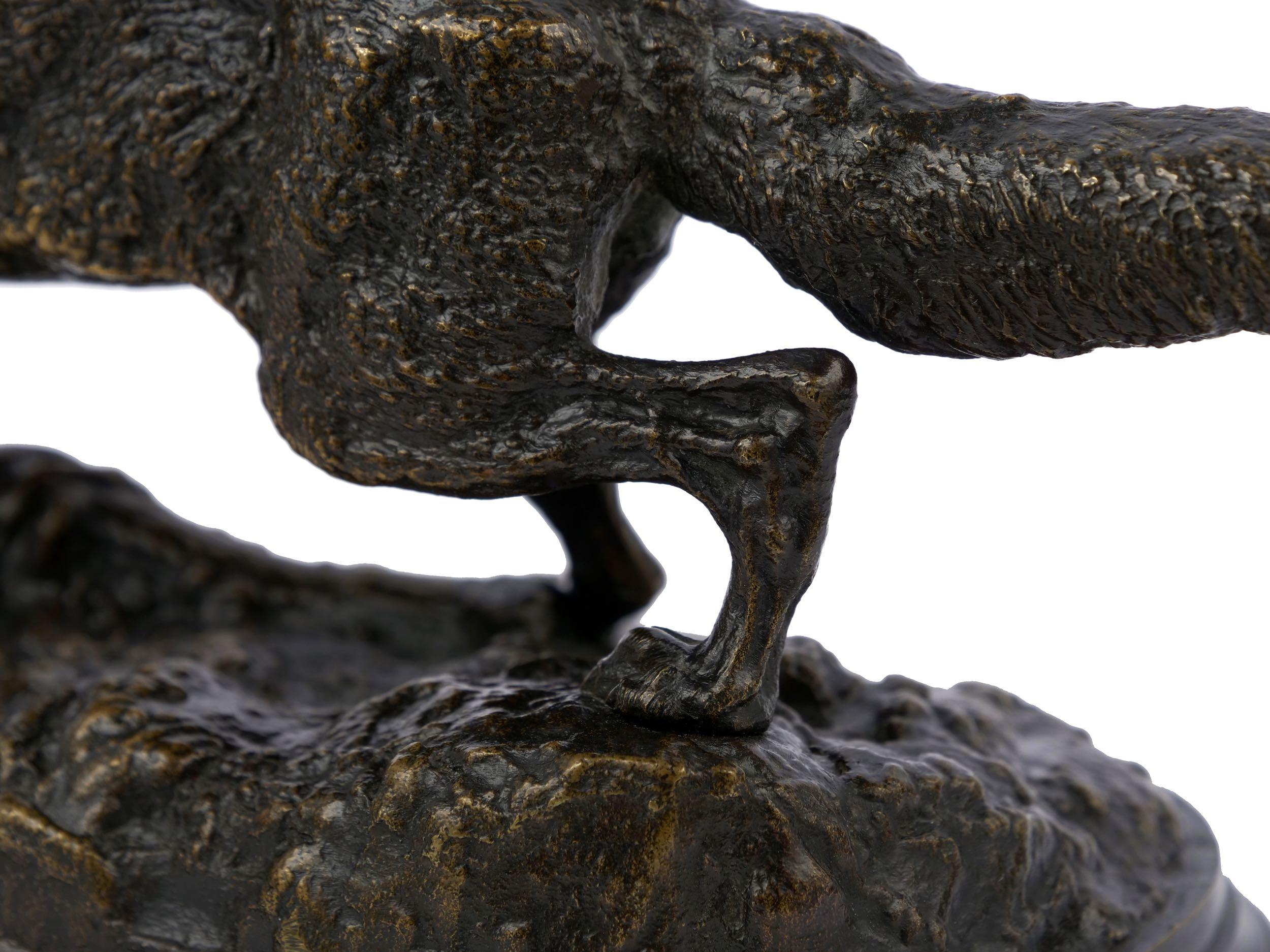“Panting Fox” ‘1847’ Atelier Bronze Sculpture by Pierre Jules Mene 7