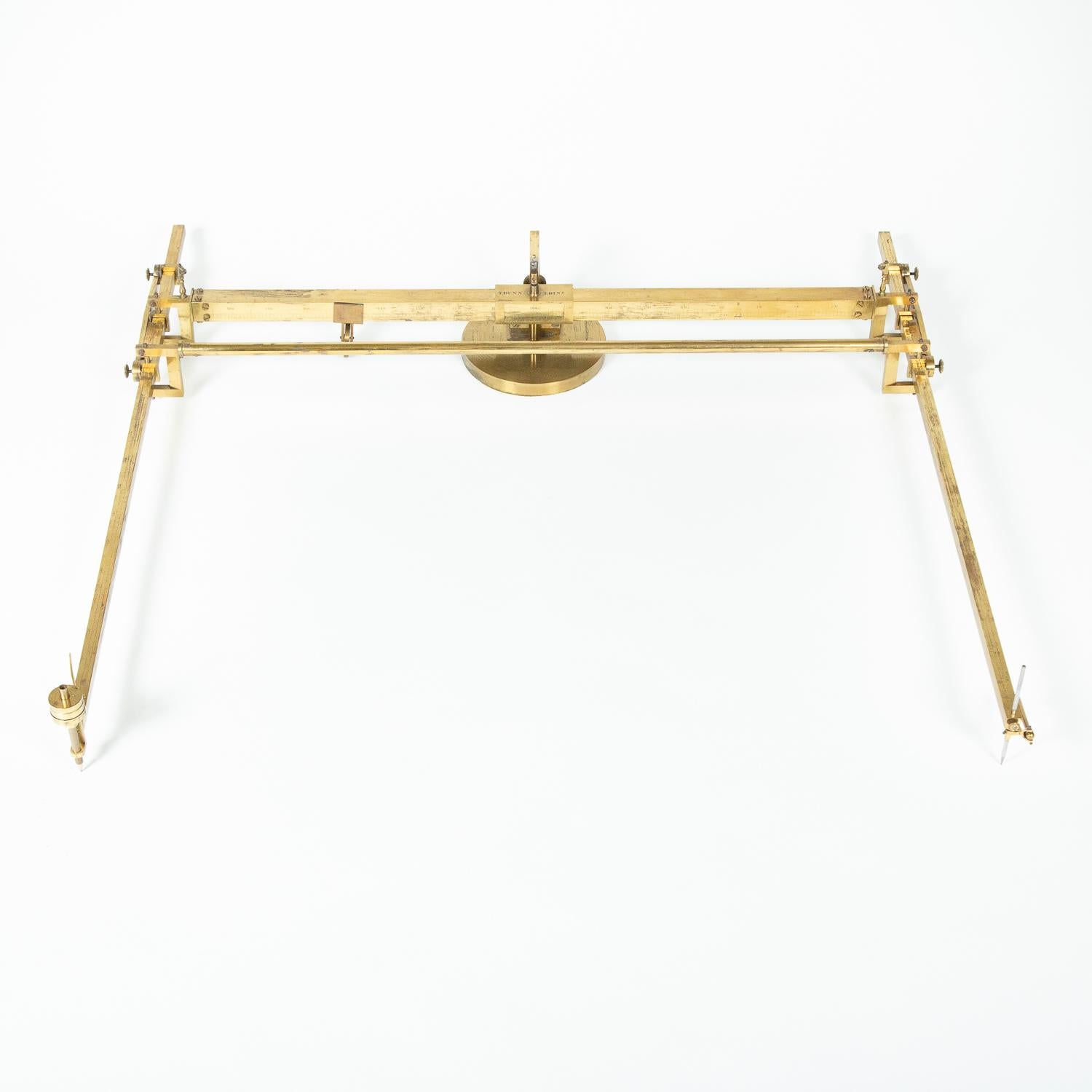 An oak cased brass pantograph by Thomas Dunn of 50 North Street, Edinburgh.

Interior of case has trade label: Thomas Dunn, optician, mathematical and philosophical instrument maker, 50 North Hanover Street, Edinburgh.

The interior also has a