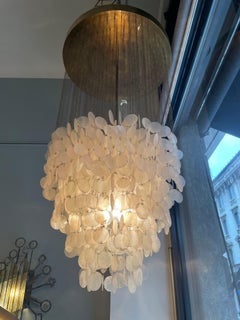 Lustre Panton en laiton et nacre, 1960s