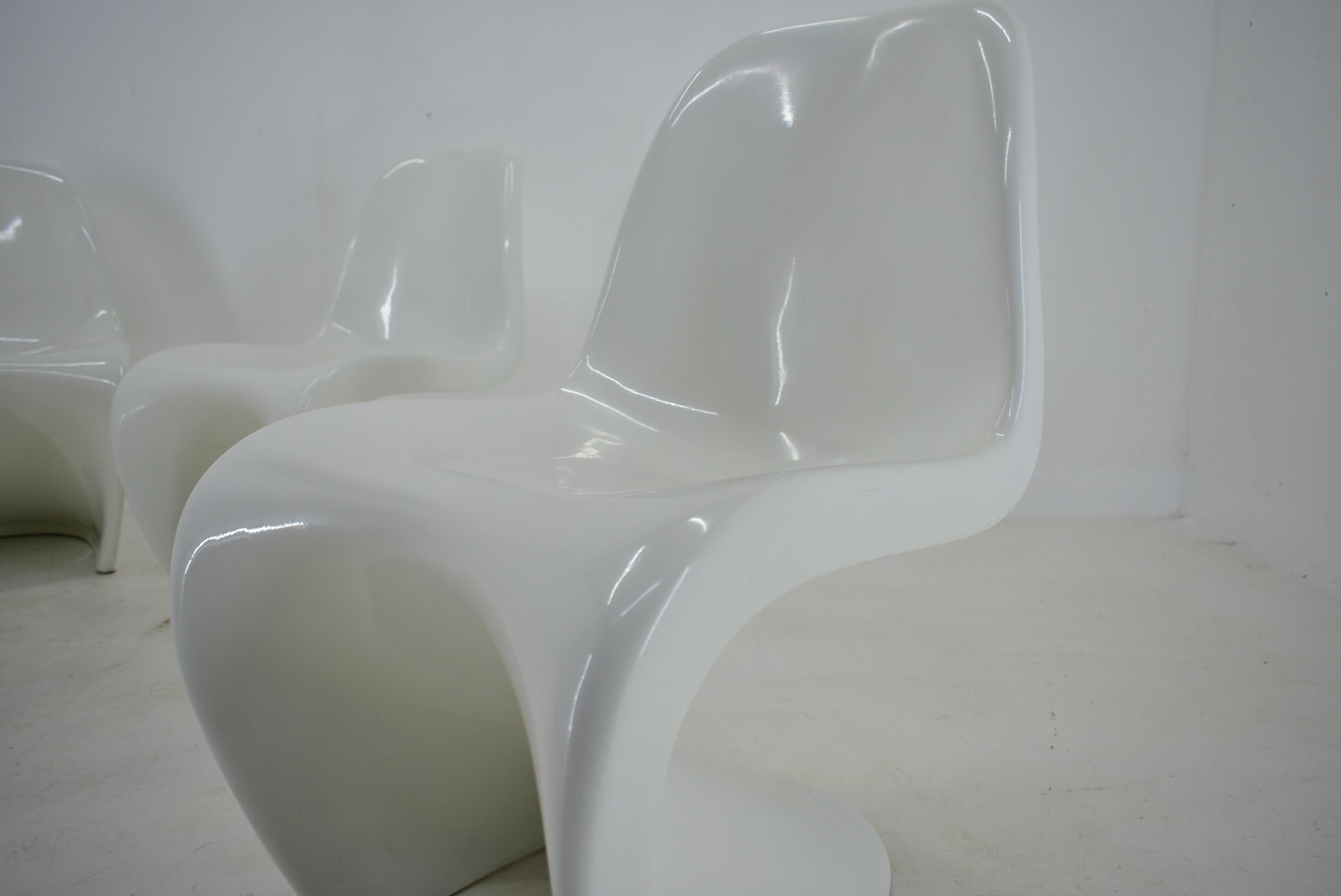 Mid-Century Modern Panton S, Chairs Vitra by Verner Panton for Herman Miller 1965s For Sale
