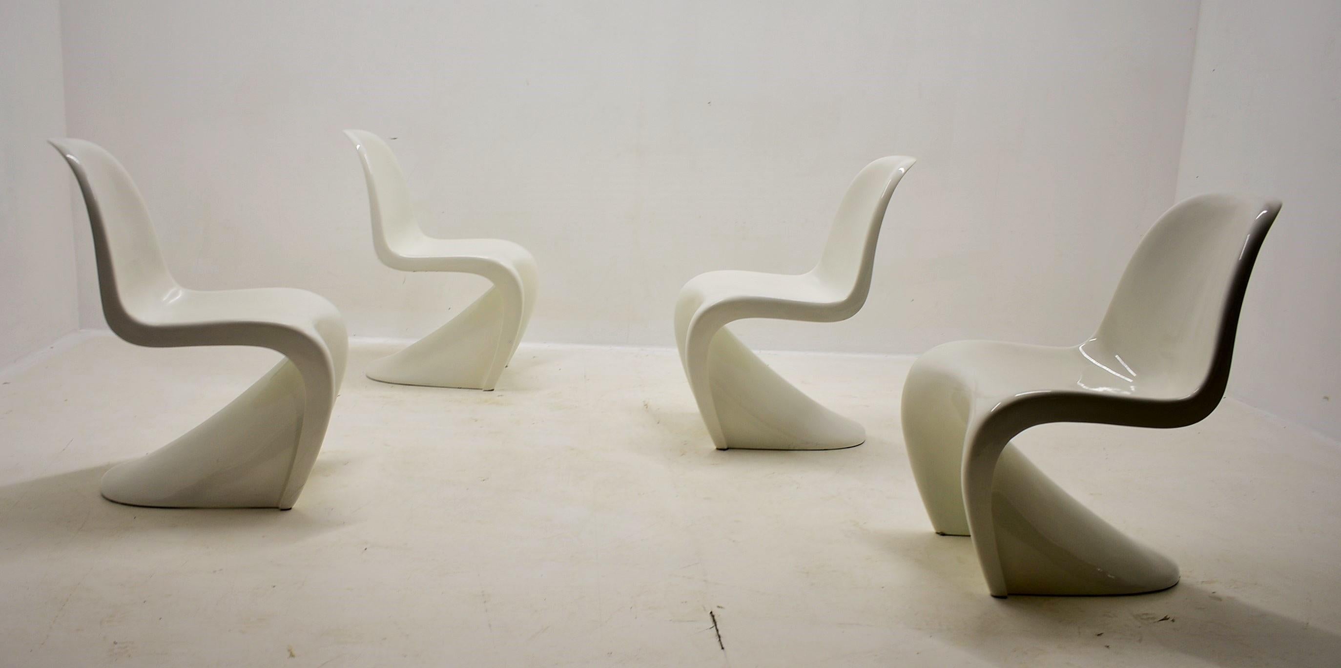 Mid-20th Century Panton S, Chairs Vitra by Verner Panton for Herman Miller 1965s For Sale