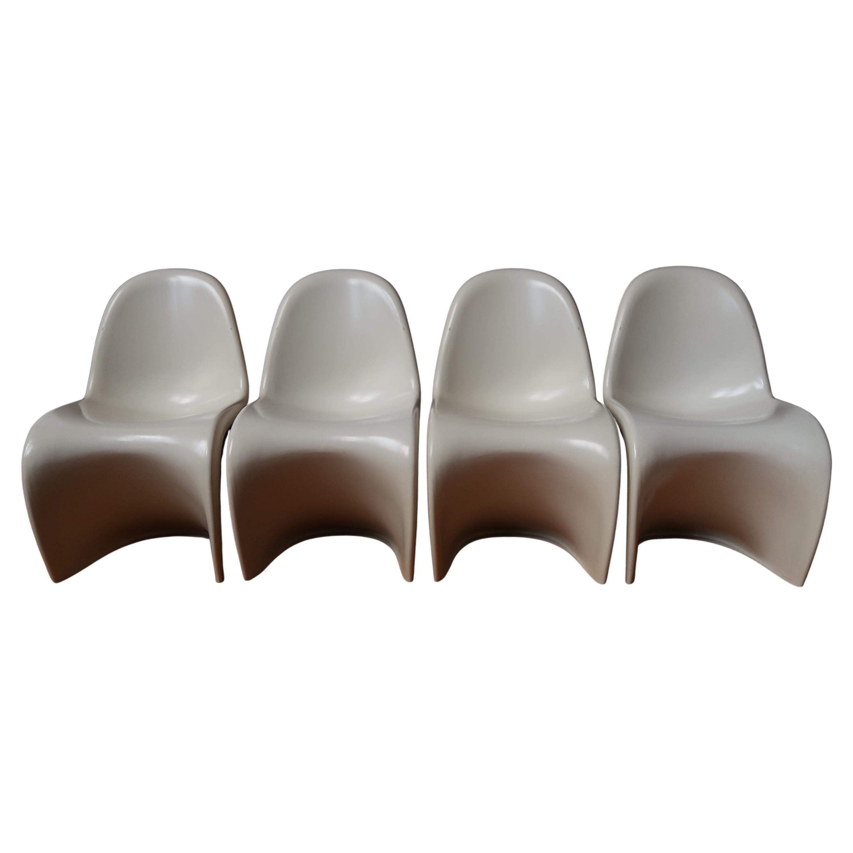 Panton Style Molded Plastic Chair in High Gloss White, Mid-Century