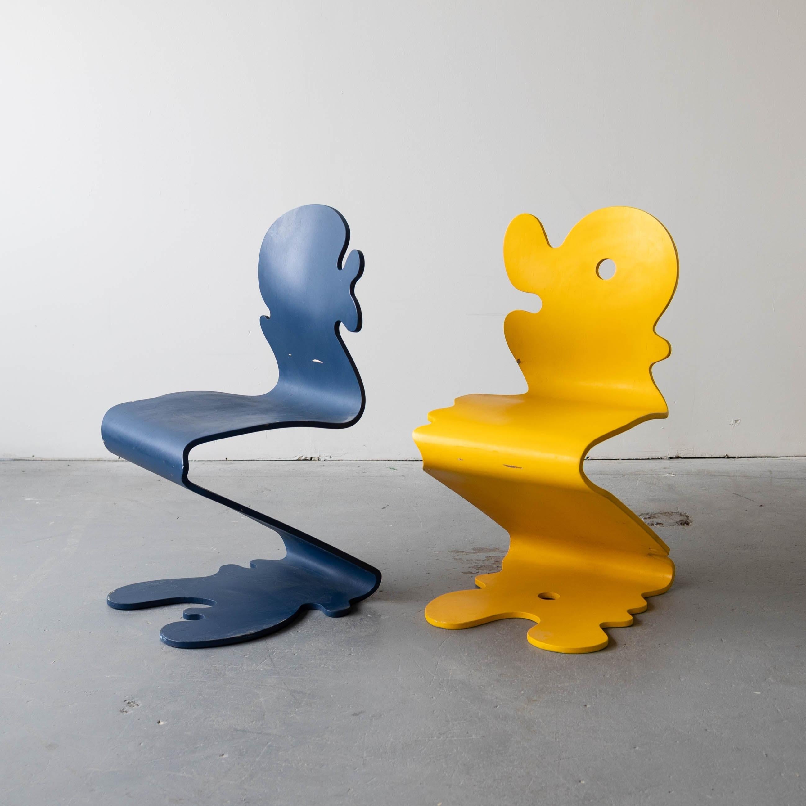 Post-Modern Pantonic Chairs by Verner Panton for Studio Hag, a Set