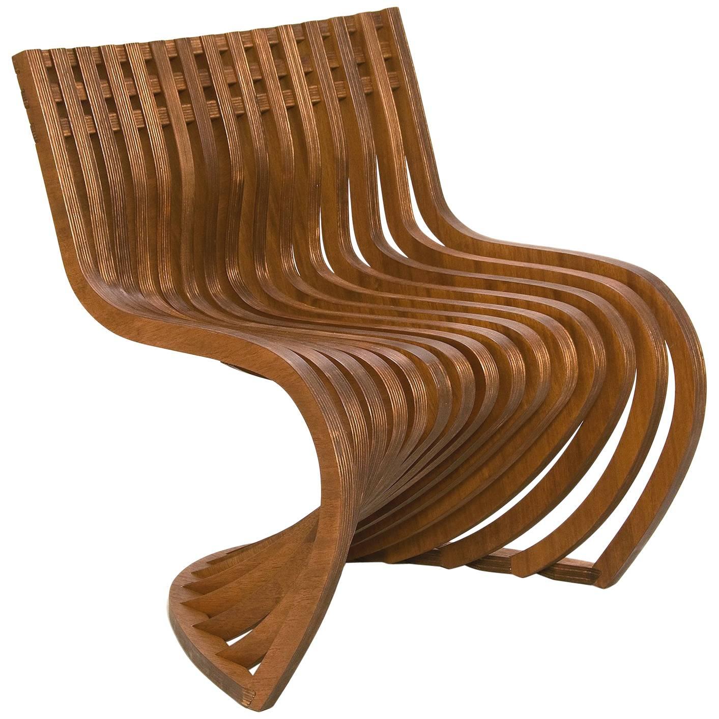 Pantosh Brazilian Contemporary Wood Easychair by Lattoog