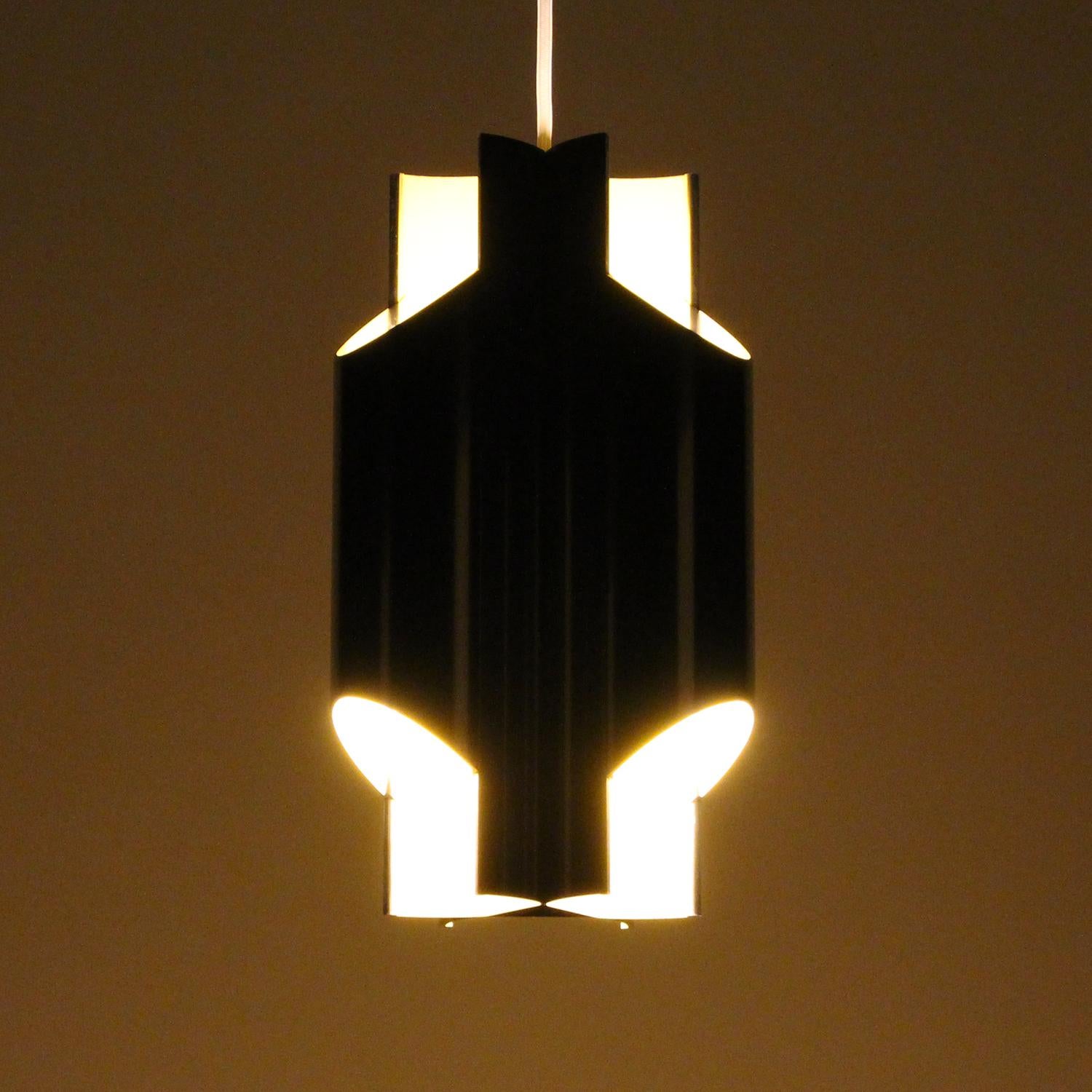 Danish Pantre, Yellow and Aluminium Lamp by Bent Karlby for Lyfa in 1970