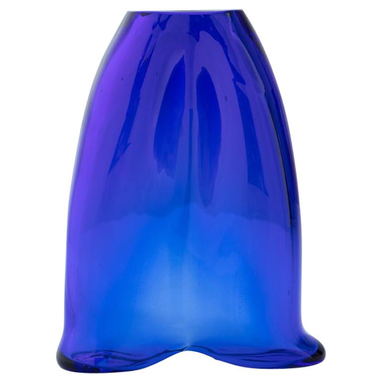 Hand Blown Blue Glass Ashtray 'Pants' For Sale