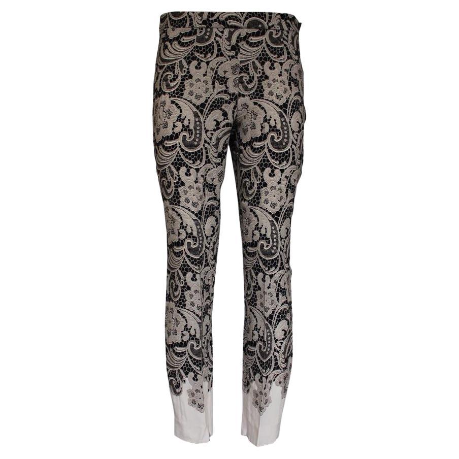Dolce and Gabbana Lace Effect Pants IT 42 For Sale at 1stDibs