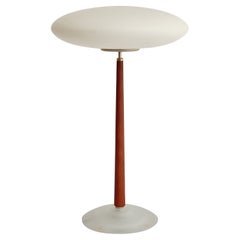 Pao 2, lámpara de sobremesa de vidrio y madera, Arteluce, Italia 1993