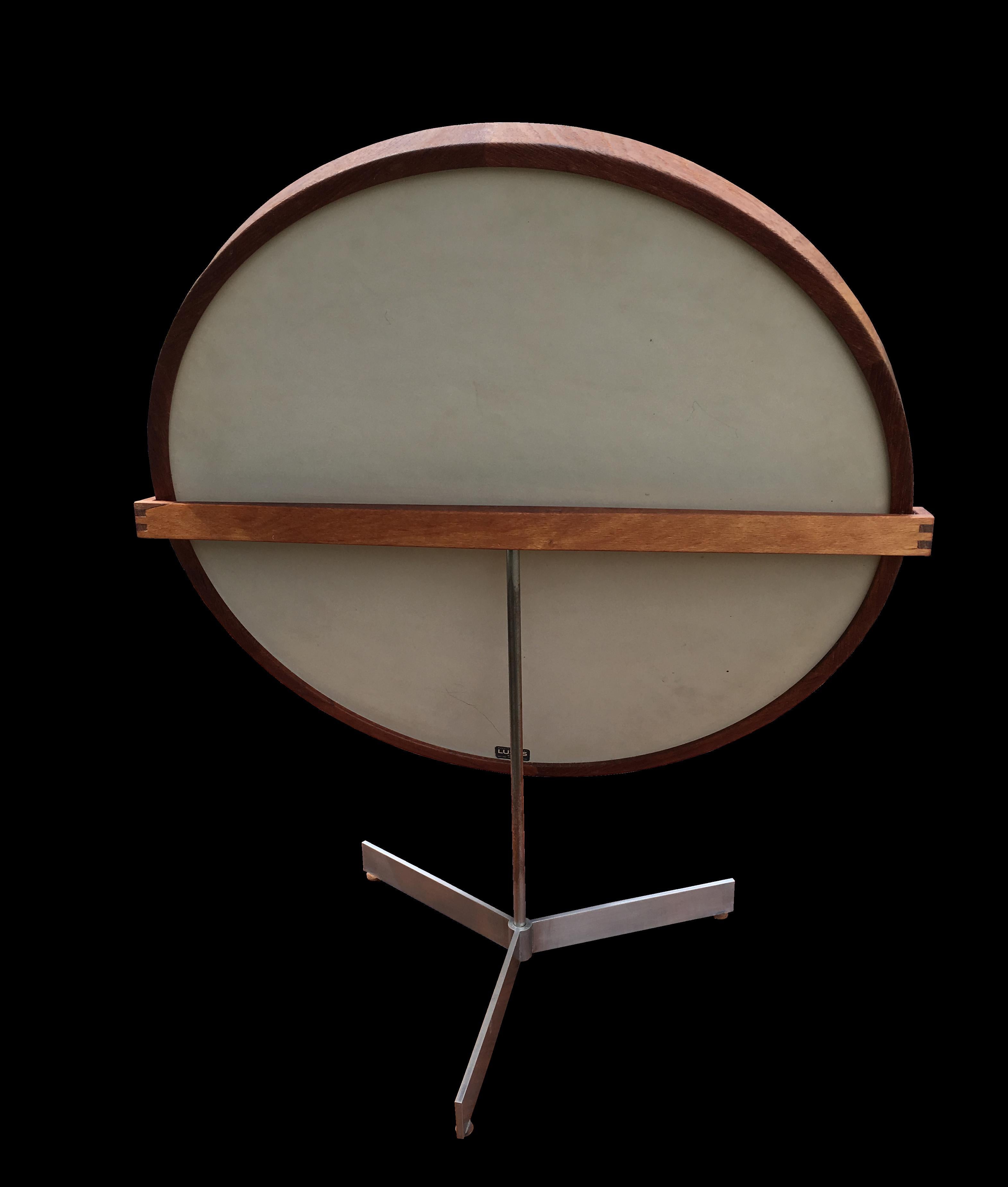 Scandinavian Modern Pao Ferro and Stainless Steel Mirror by Uno and Osten Kristiansson for Luxus