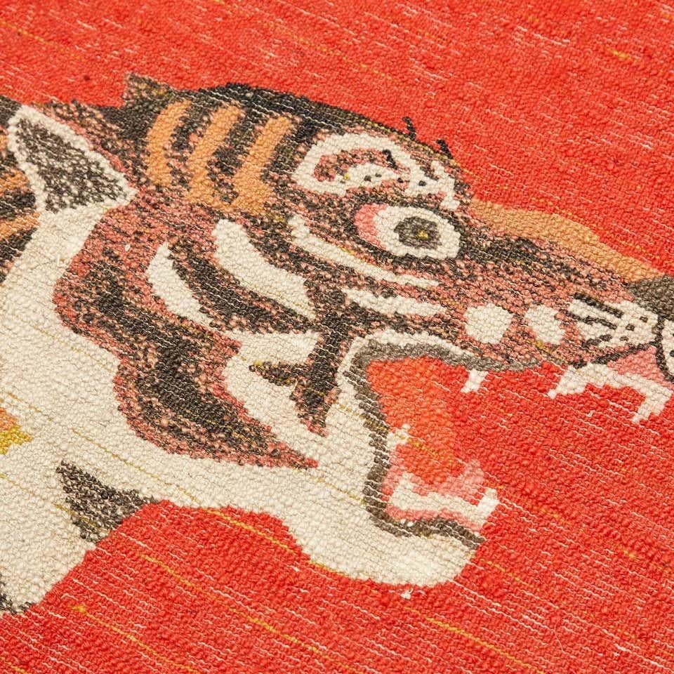 Pao Tou Tiger Chinesischer Export Handgeknüpfter Wollteppich, antik, um 1930 im Angebot 8