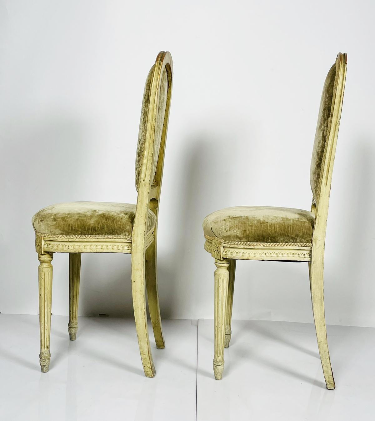Upholstery Pair of Louis XVI Style Side Chairs