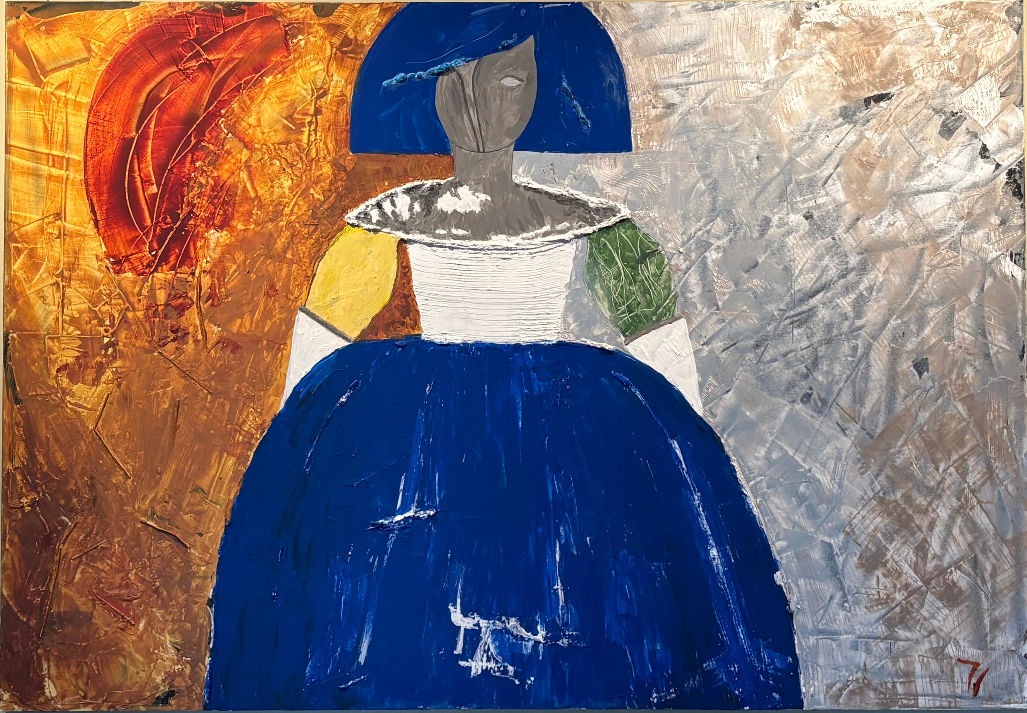 Paola Figurative Painting - Menina azul